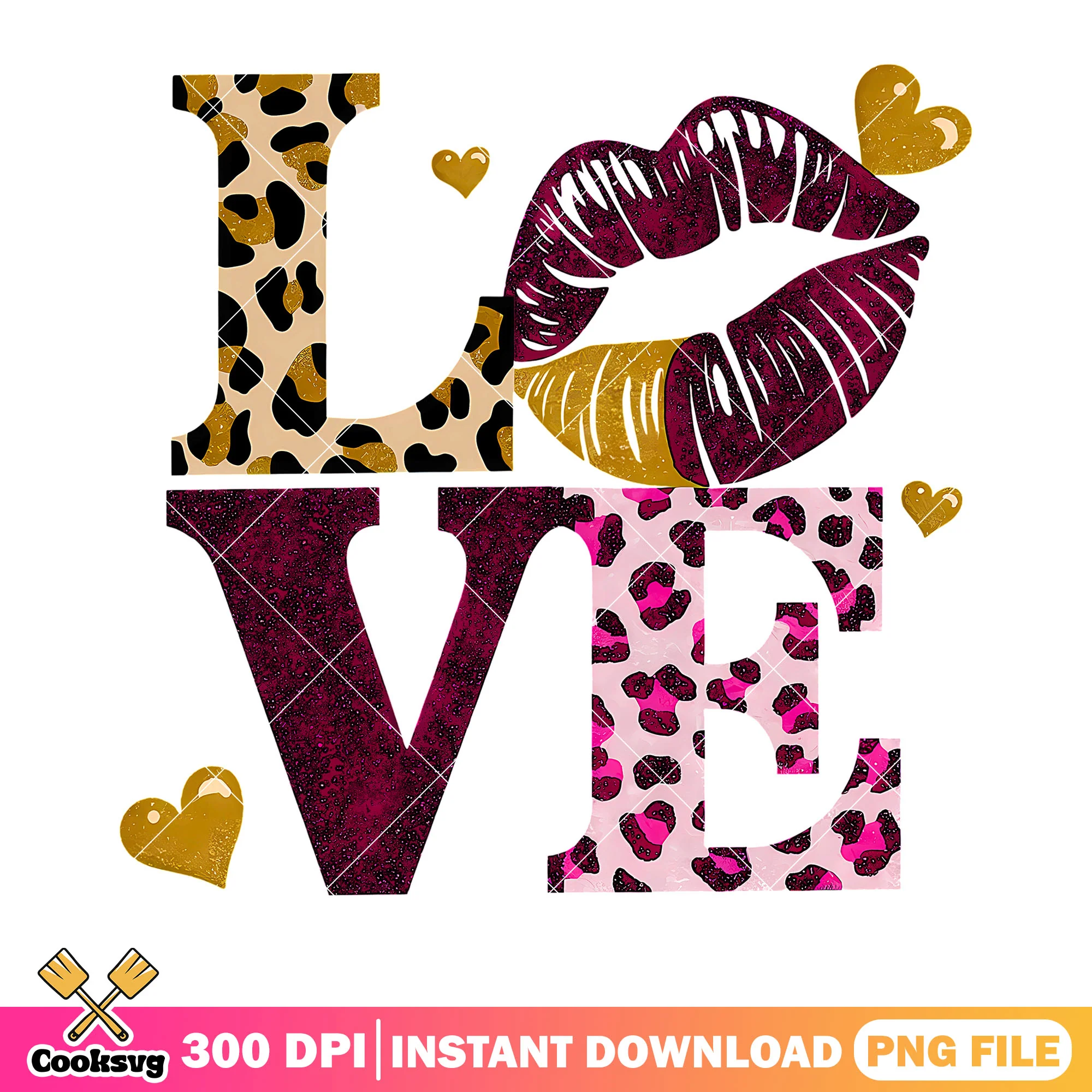Love leopard valentines png, valentines vibes png, love vibes png