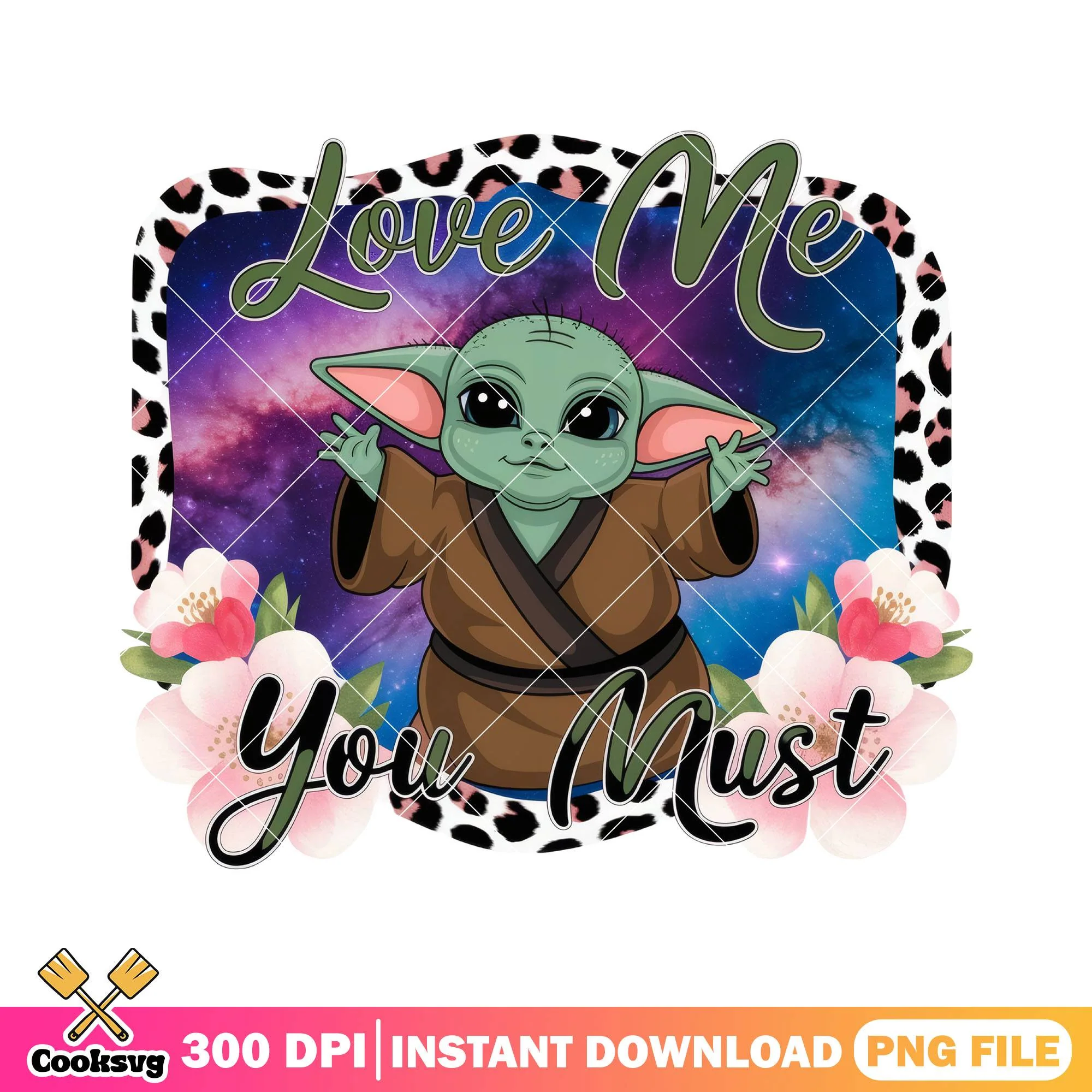 Love me you must yoda png, star wars png, baby yoda png