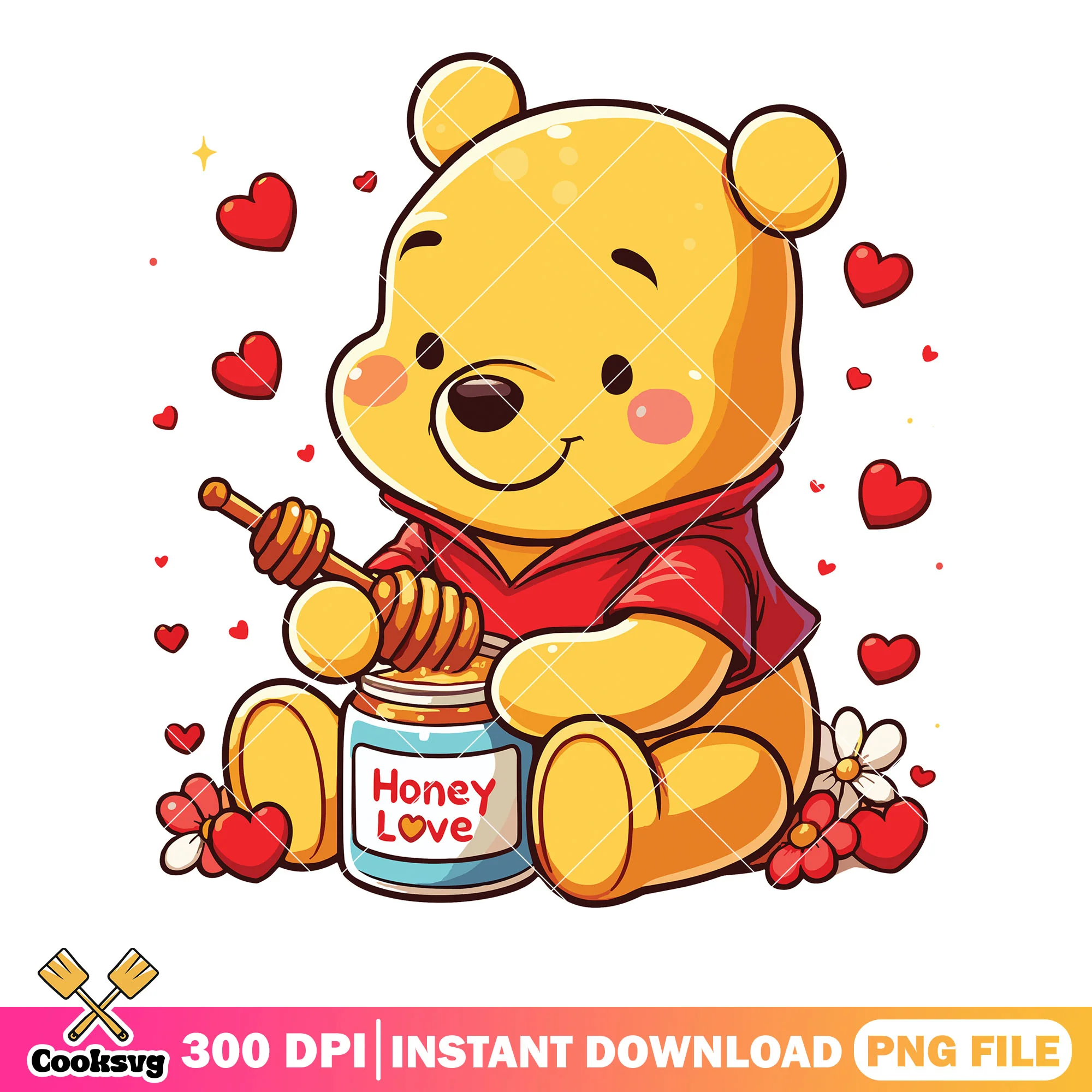 Love pooh poster valentines png, pooh bear png, winnie the pooh png