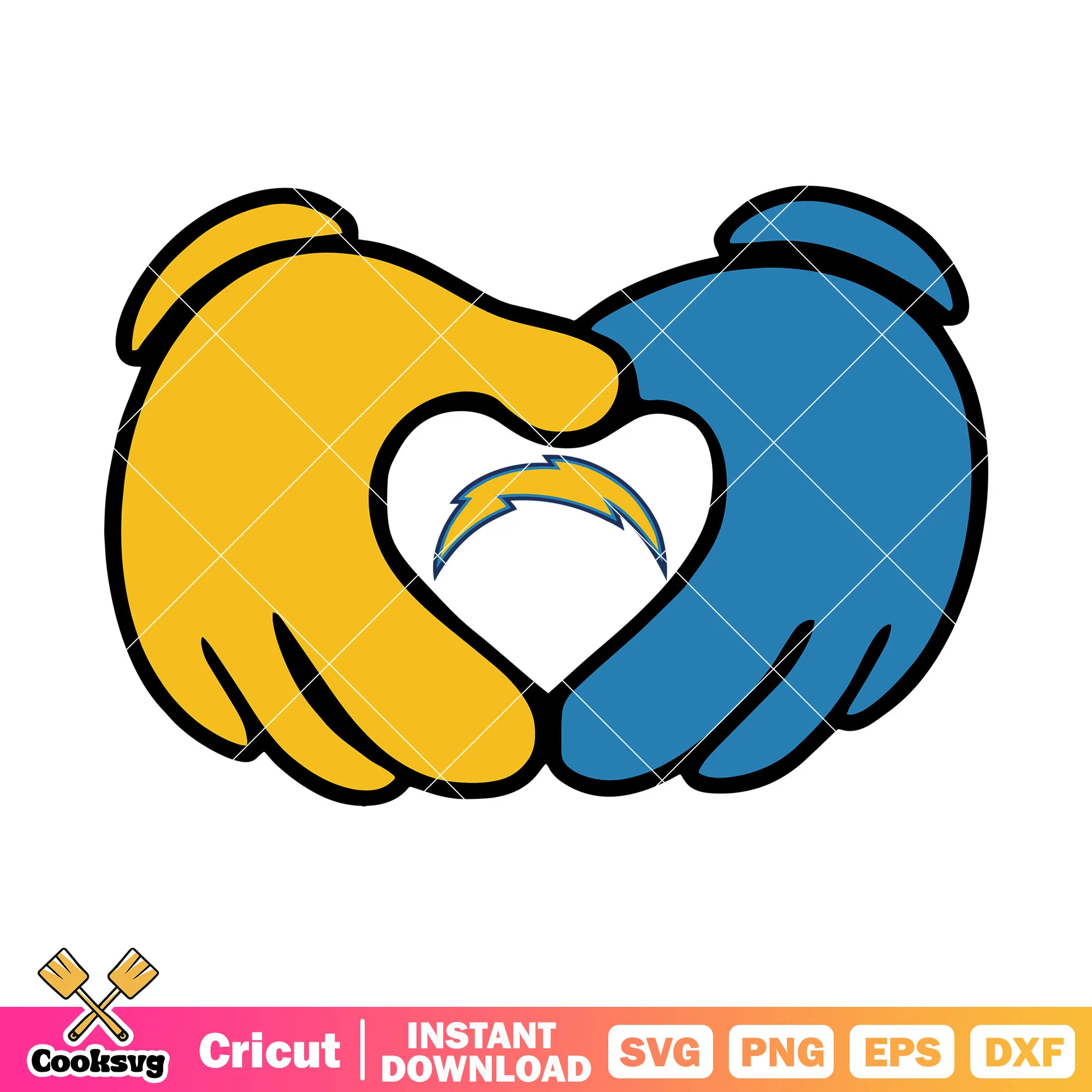 Love sign lightning svg, chargers svg, los angeles chargers svg
