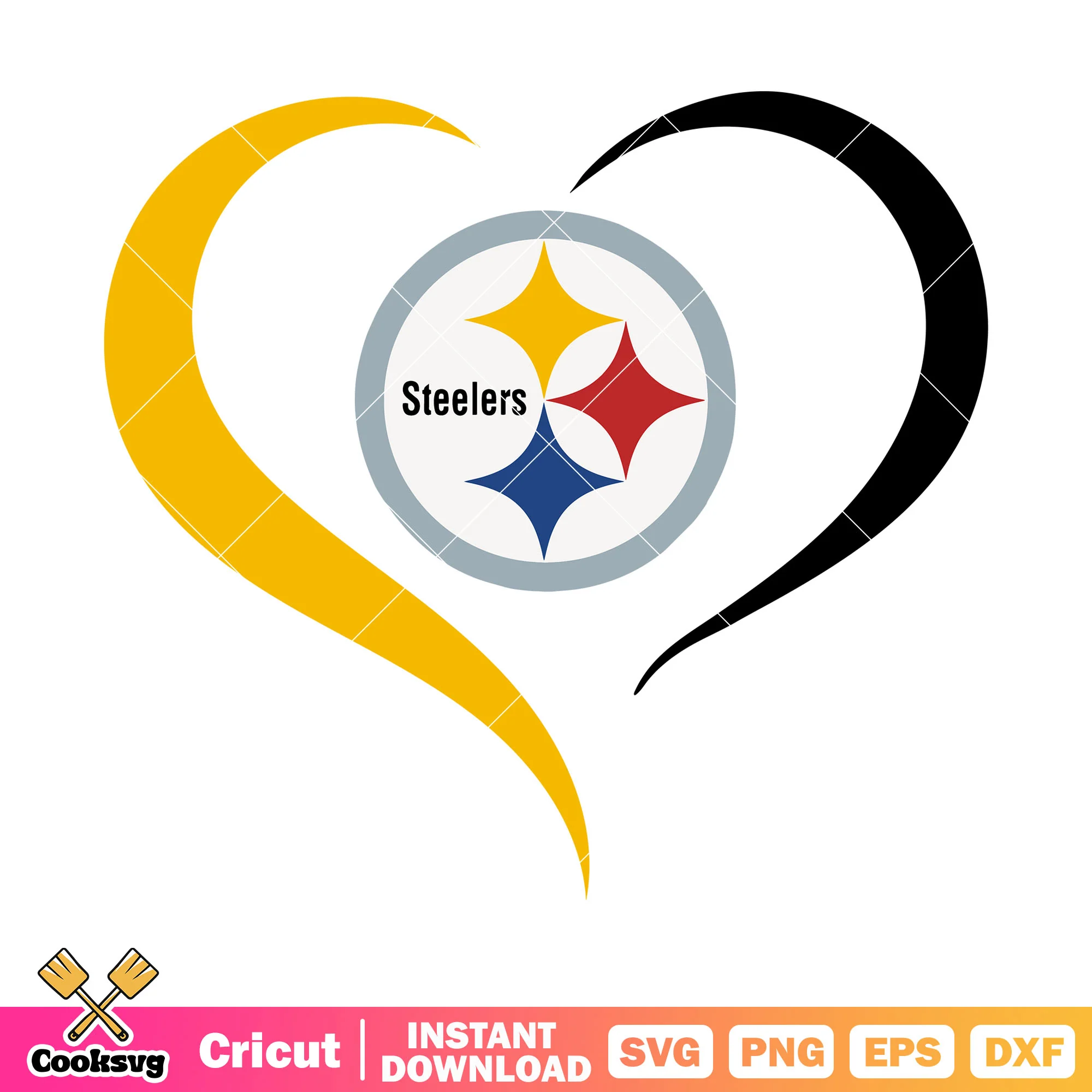 Love swirl heart steelers svg, nfl football svg, pittsburgh svg