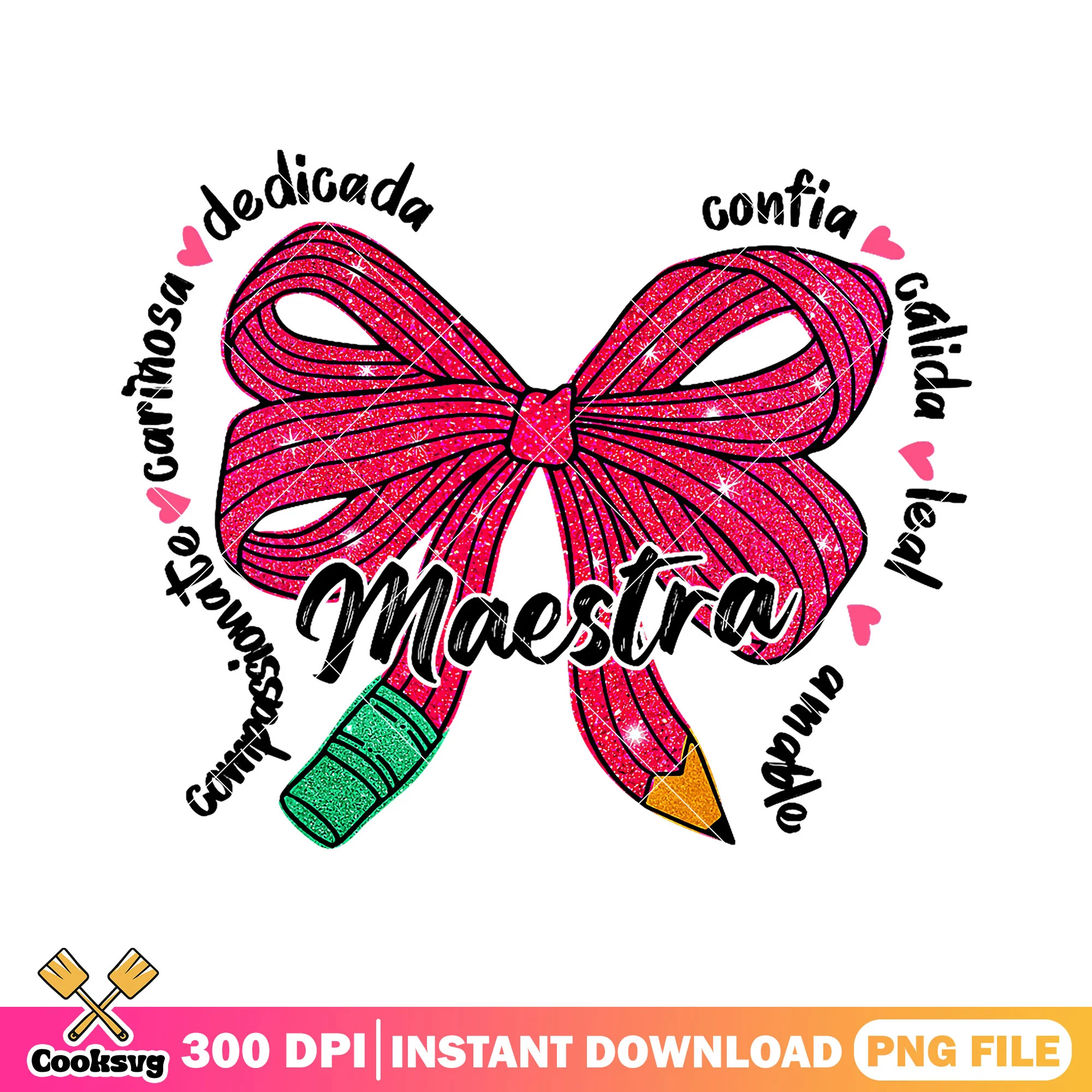Maestra bow design png, pink bow png, welcome back to school png