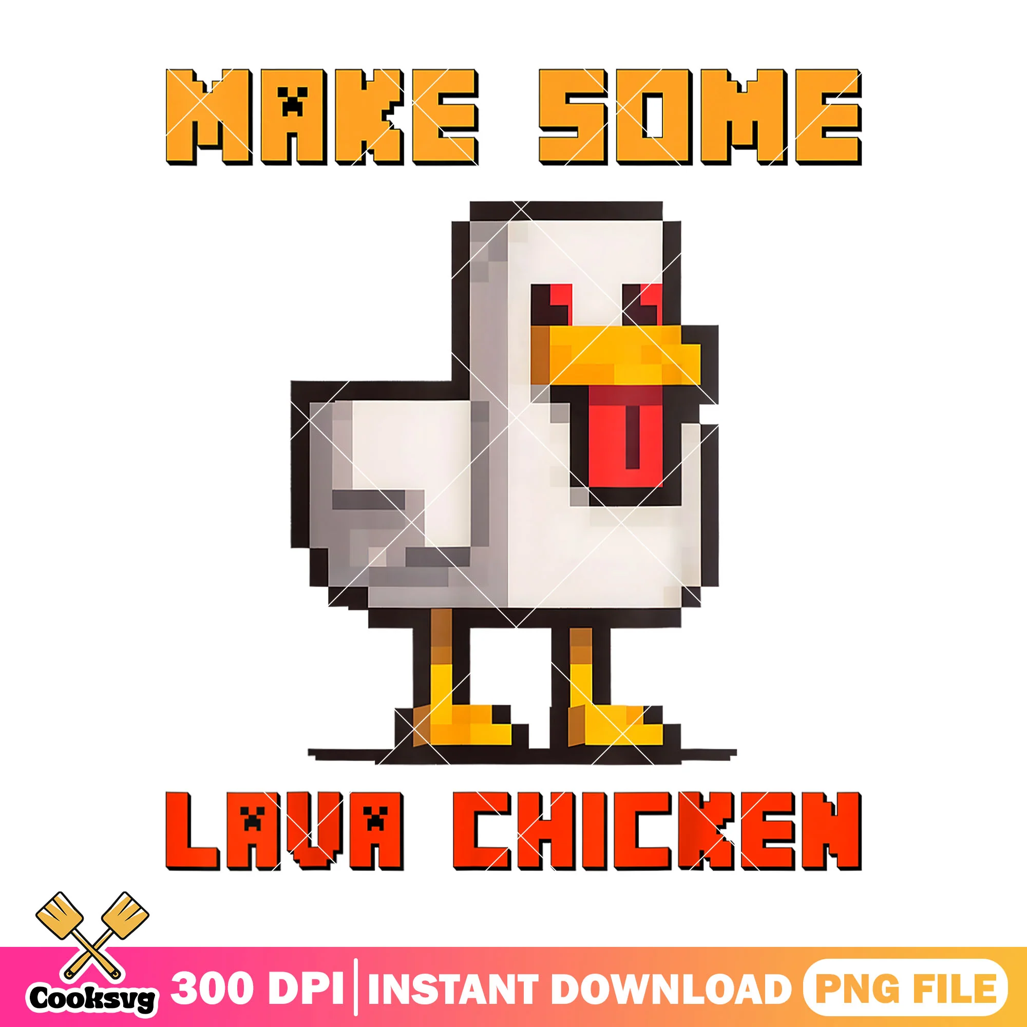 Make some chicken lava png, lava chicken png, chicken in minecraft png