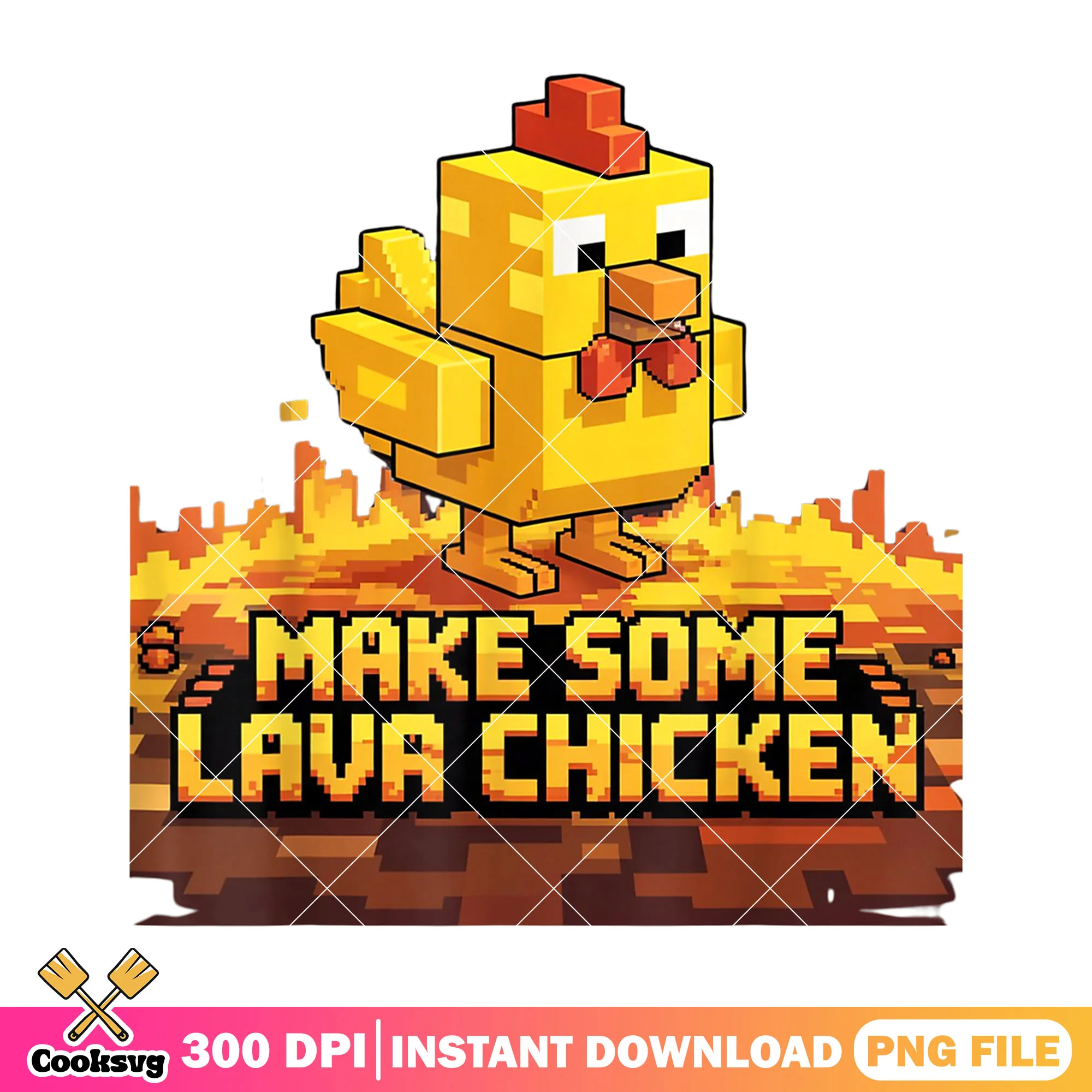 Make some lava chicken png design, lava chicken png, chicken in minecraft png