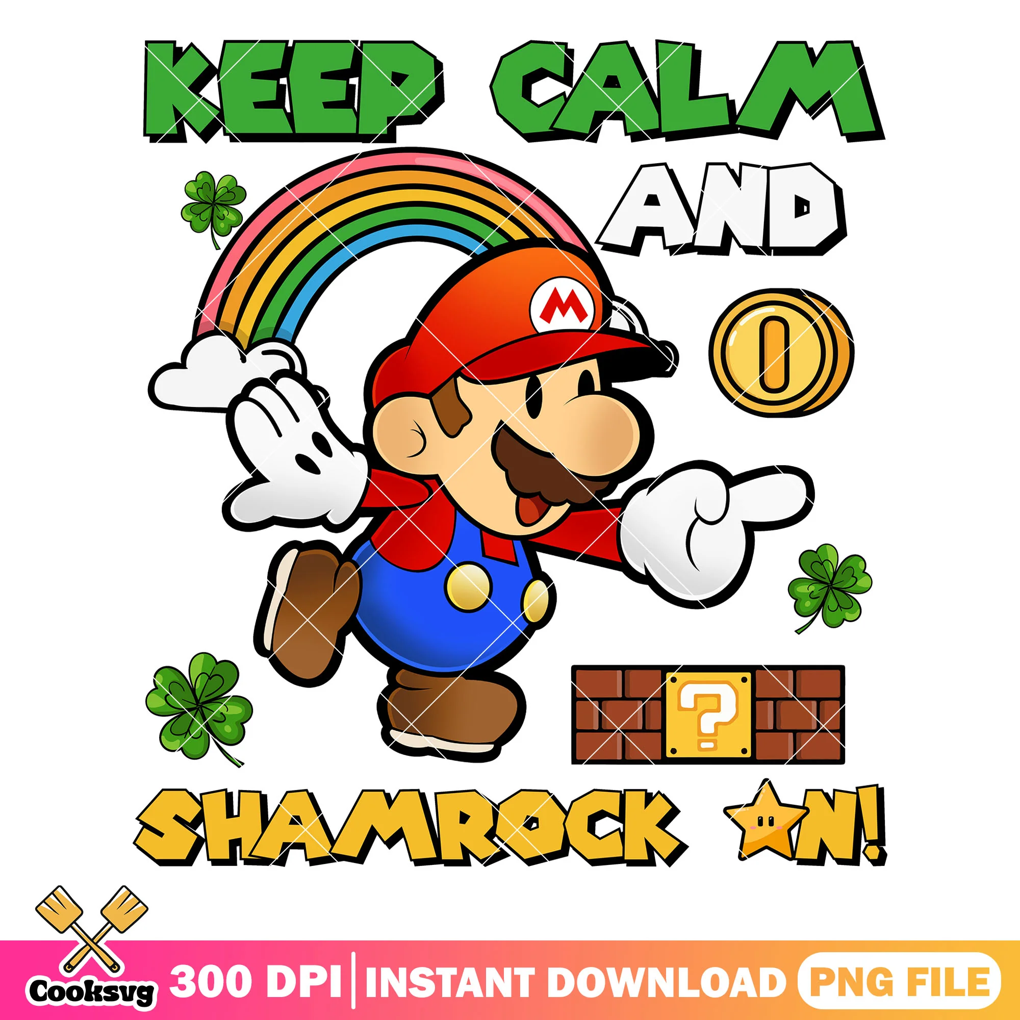 Mario keep calm and shamrock on png, shamrock png, mario cartoon png