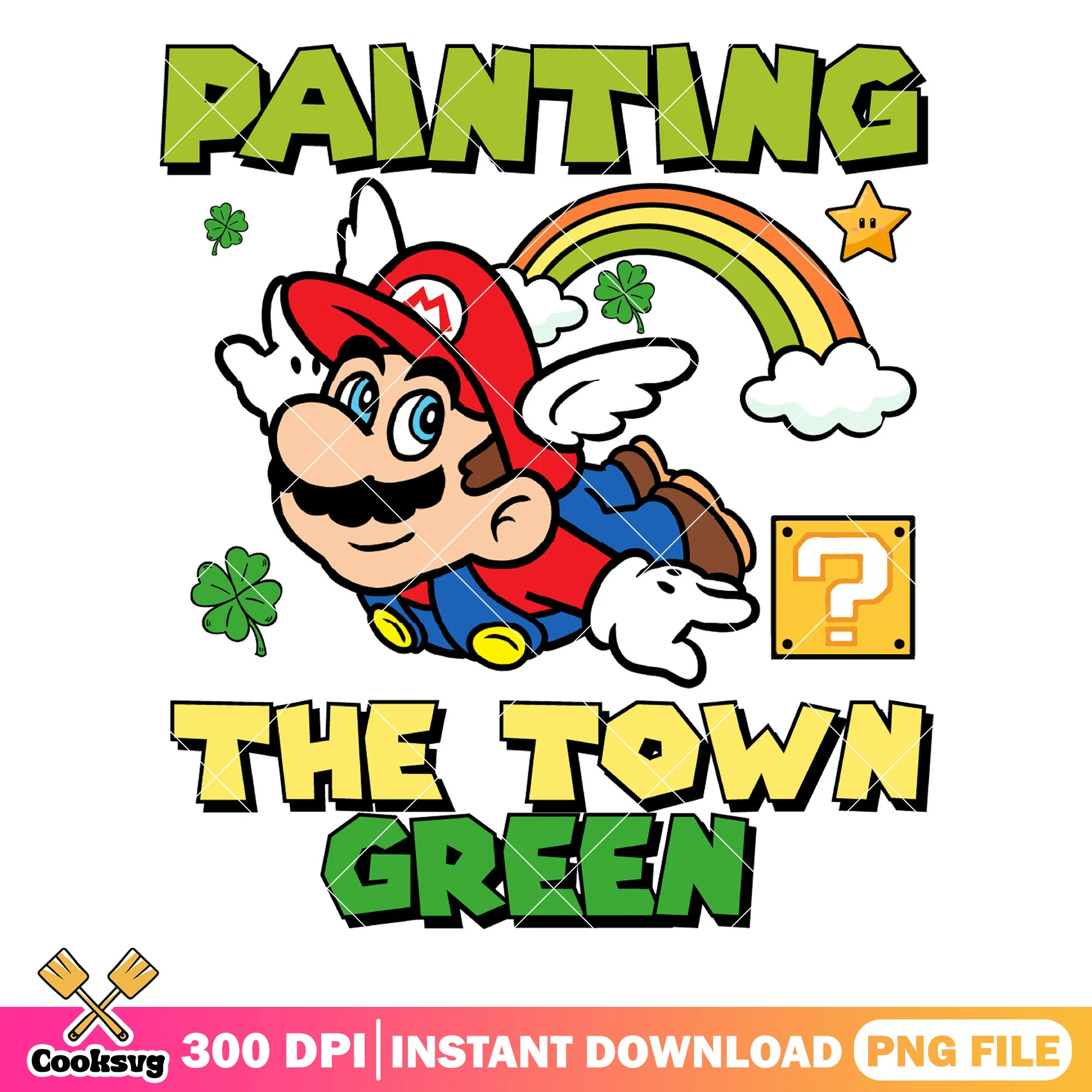 Mario painting the town green png, paint the town green png