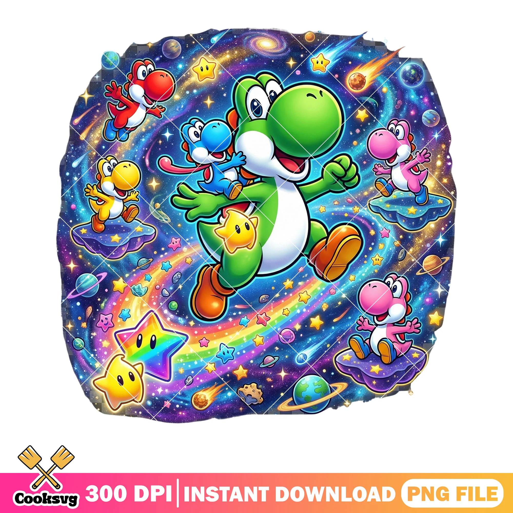 Mario vibes yoshi png, mario characters png, galaxy vibes png