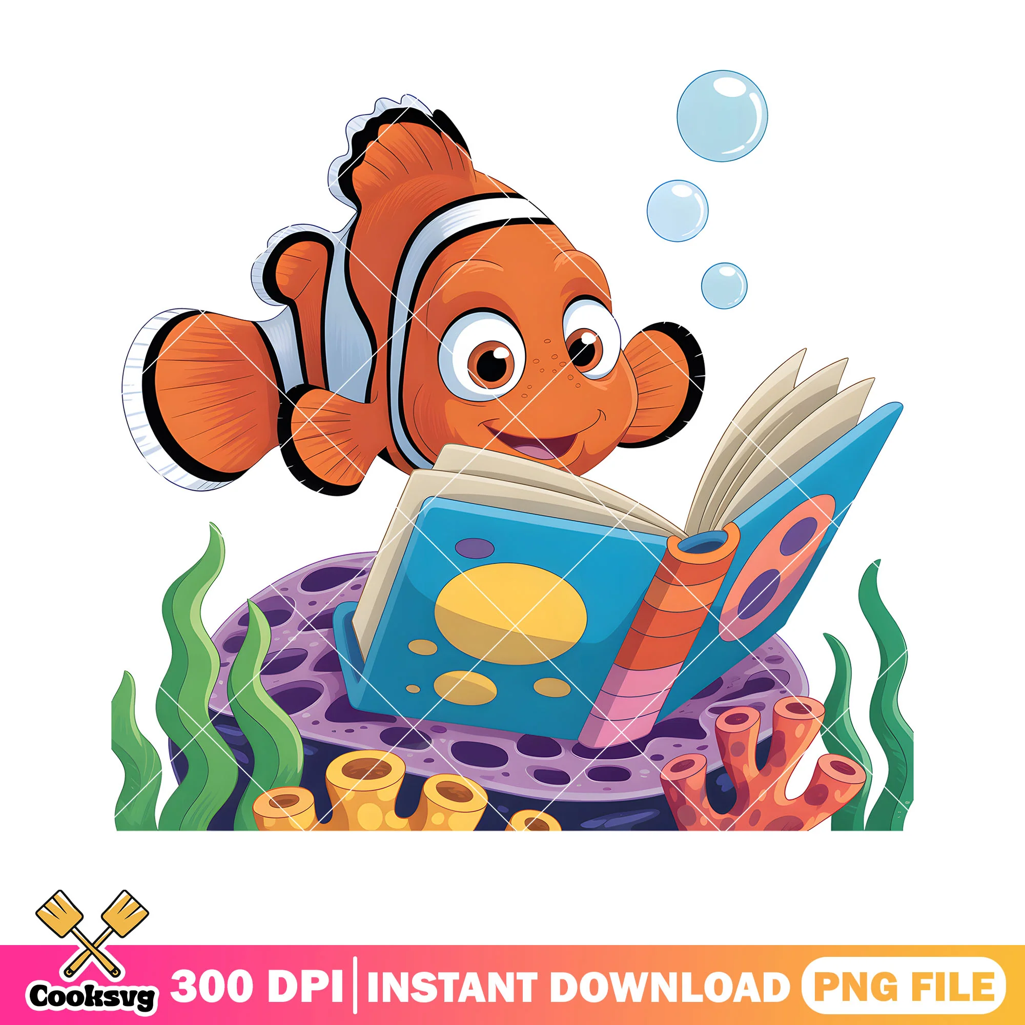 Marlin father love book png, disney fish png, marlin fish png