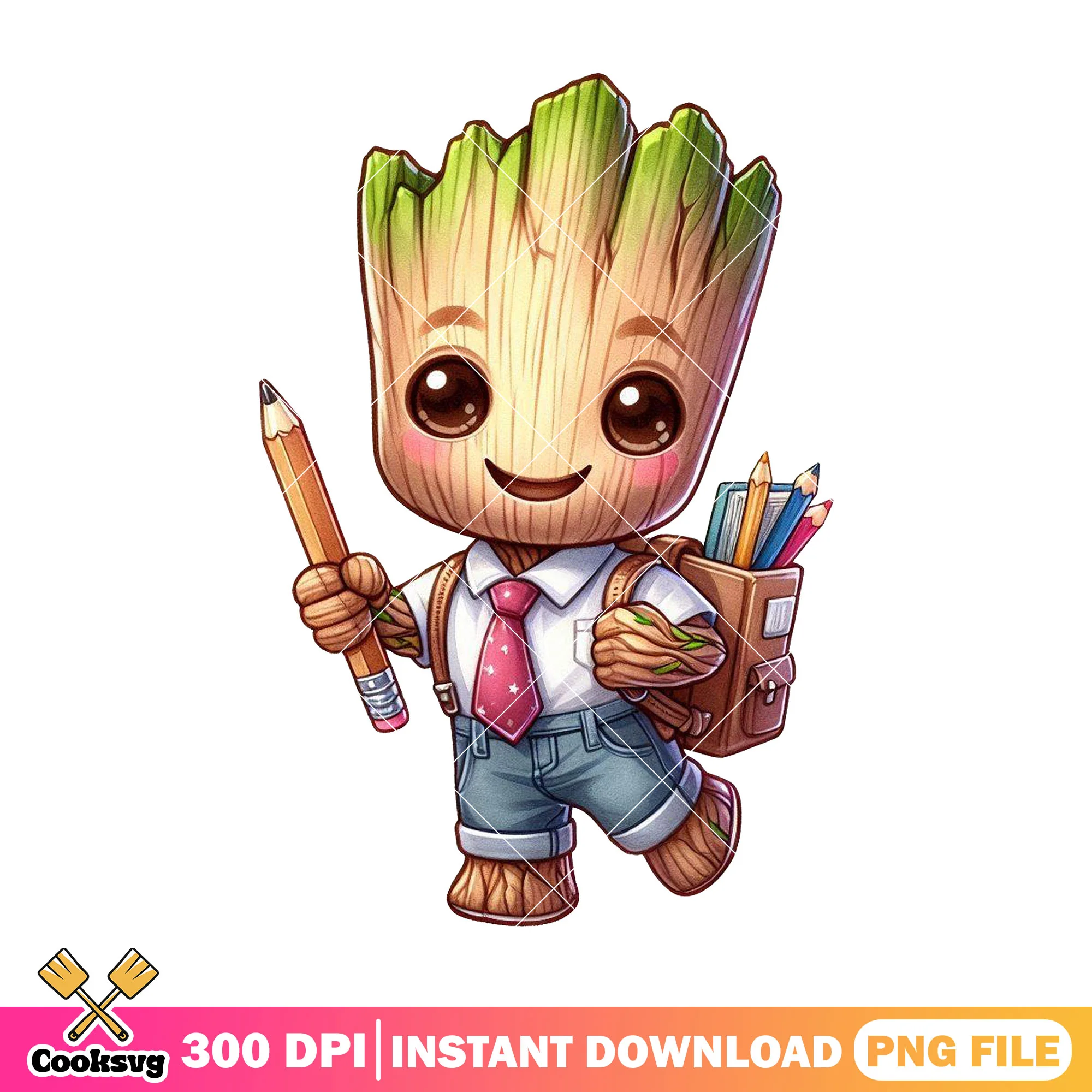 Marvel groot smiling png, groot marvel png, back to school art png