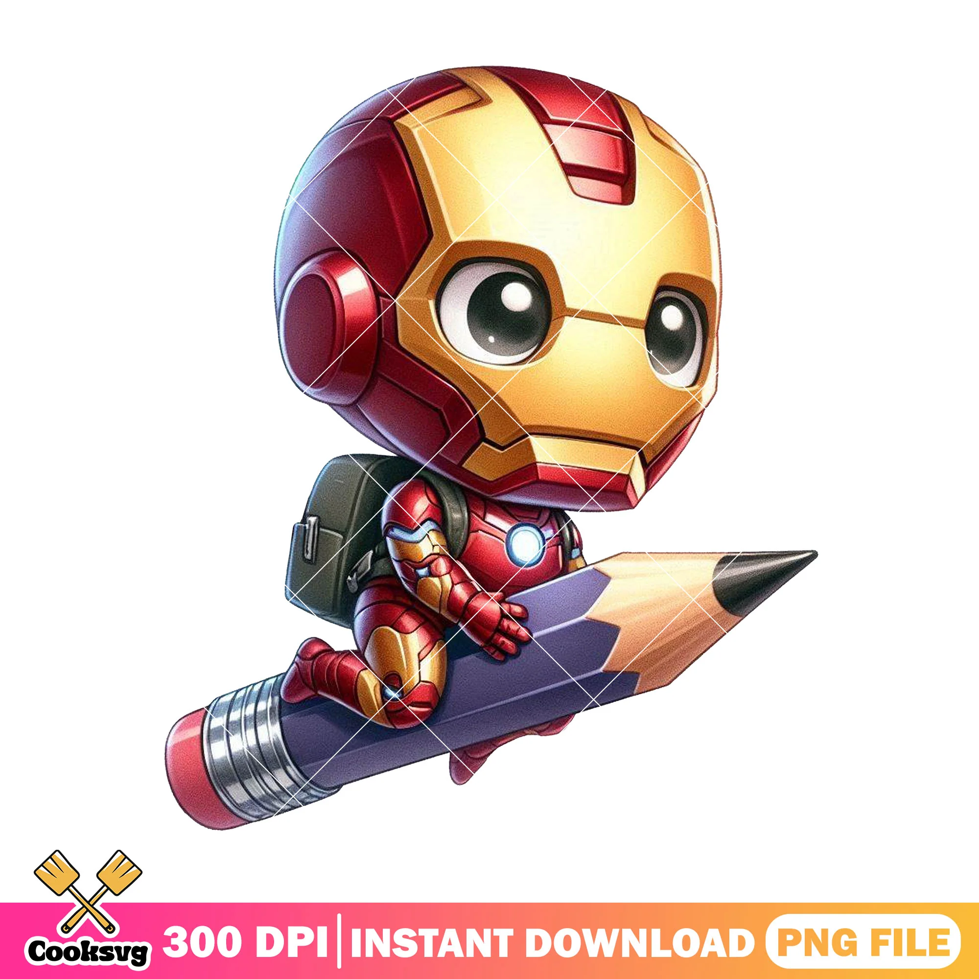 Marvel iron man big pencil png, marvel art png, back to school day png
