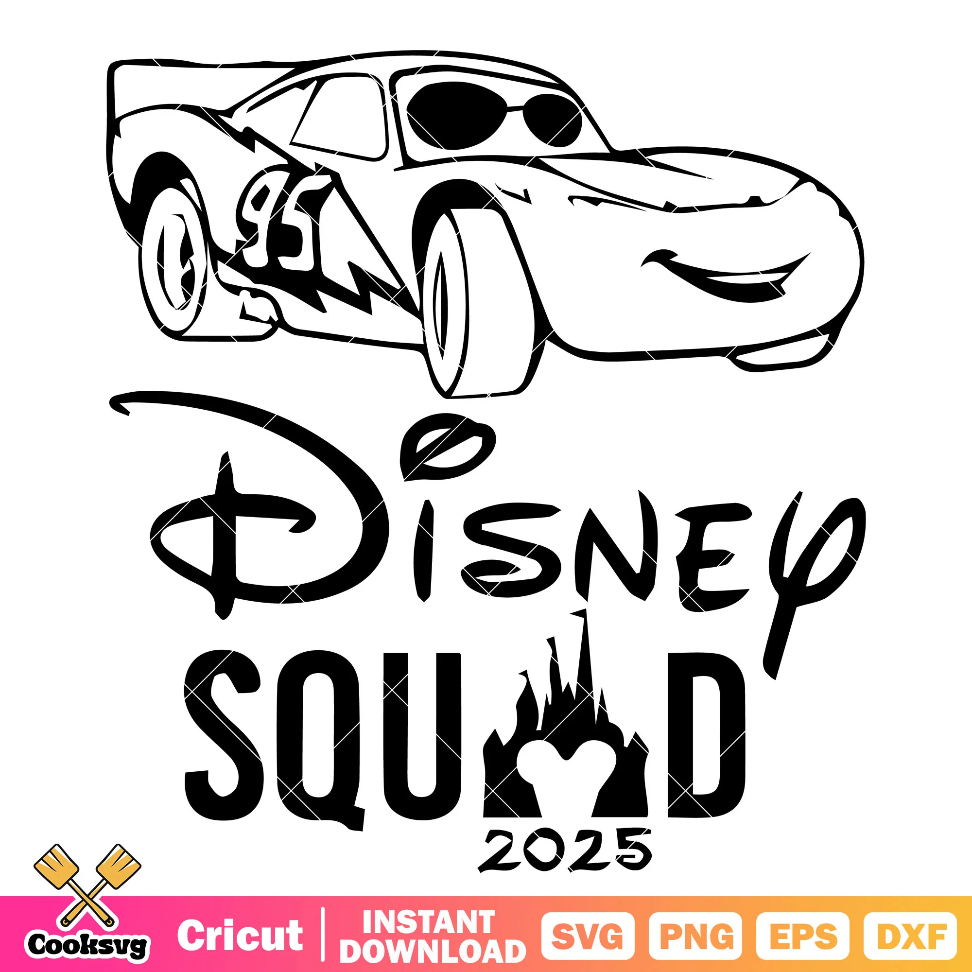 Mcqueen head disney squad 2025 svg file, disney squad svg, mickey disney svg