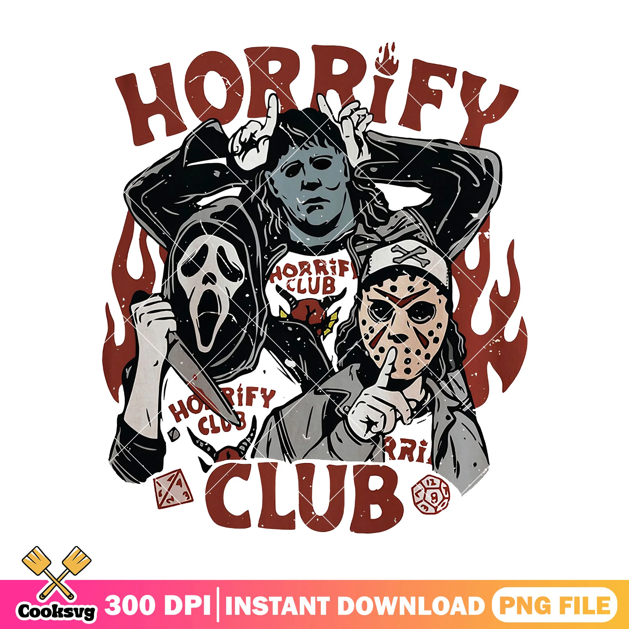 Members of horrify club design png, american horror movie cast png