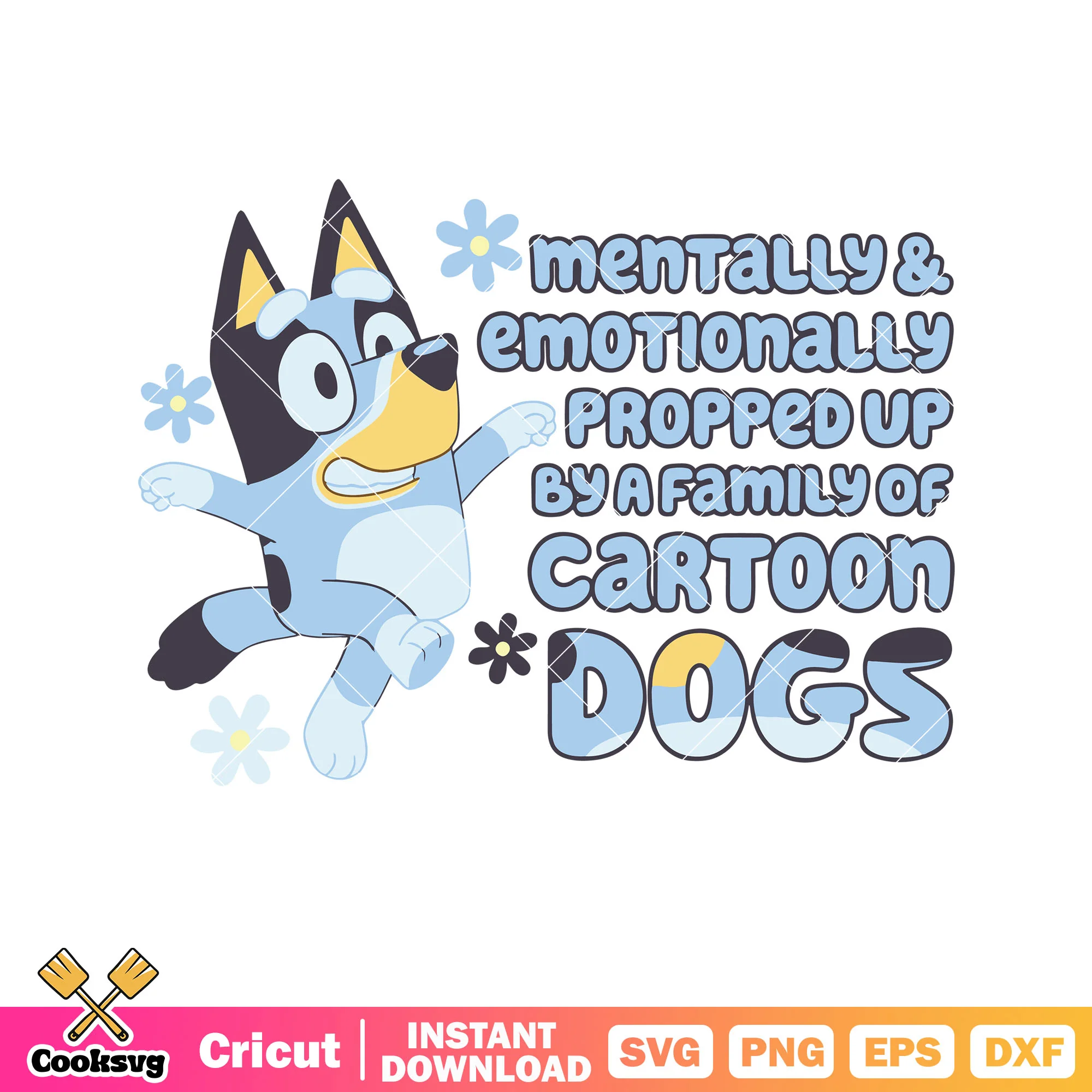 Mentally emotionally cartoon dogs svg, bluey dog collar svg, cartoon bluey svg
