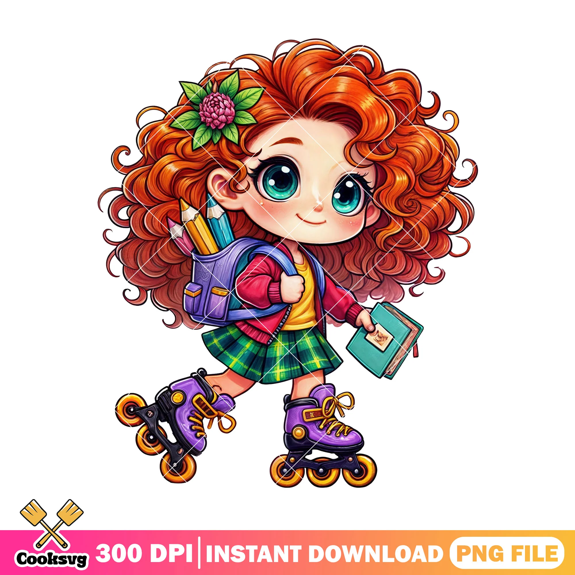 Merida go to school png, back to school idea png, cartoon disney png