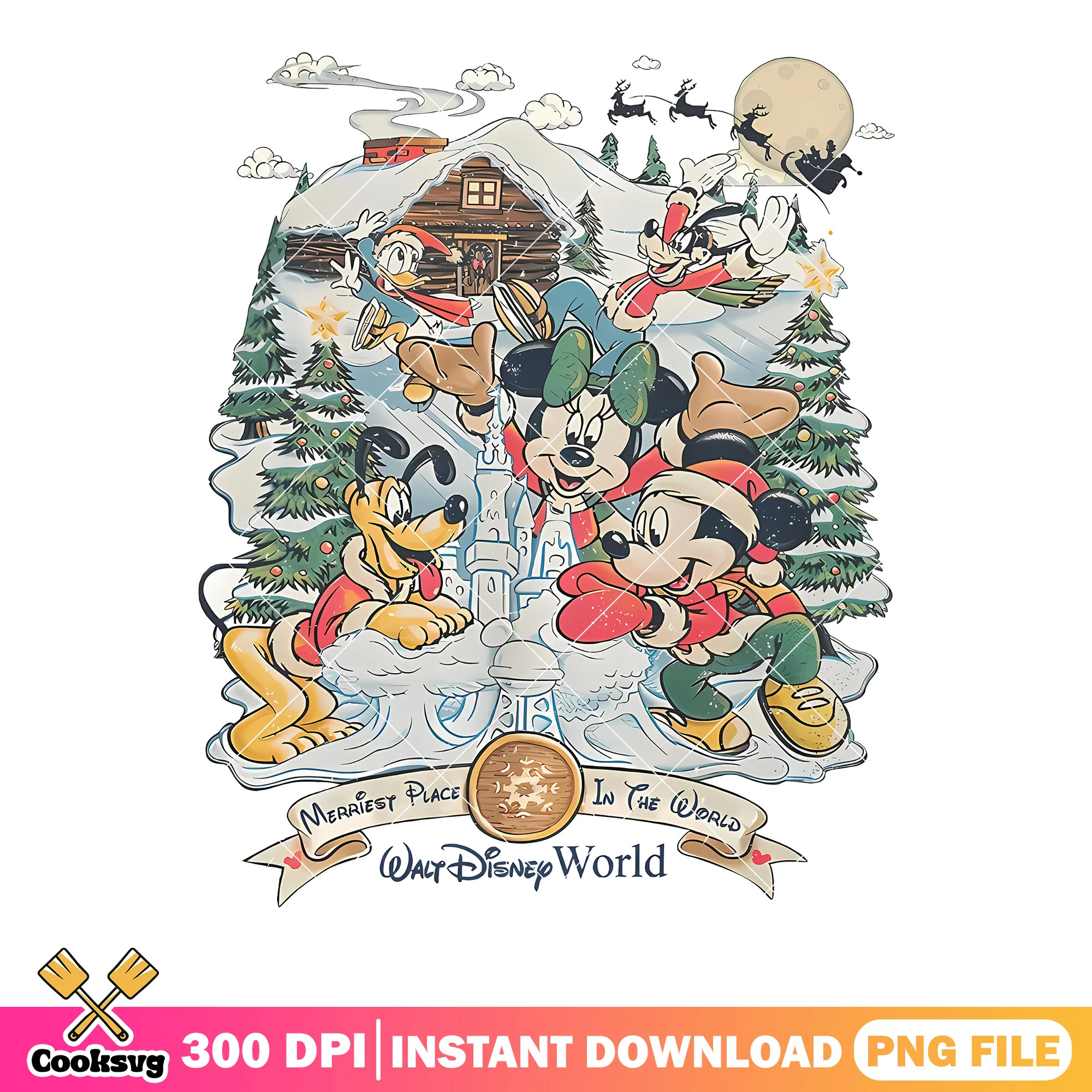 Merriest place to the world png, walt disney world png, christmas png