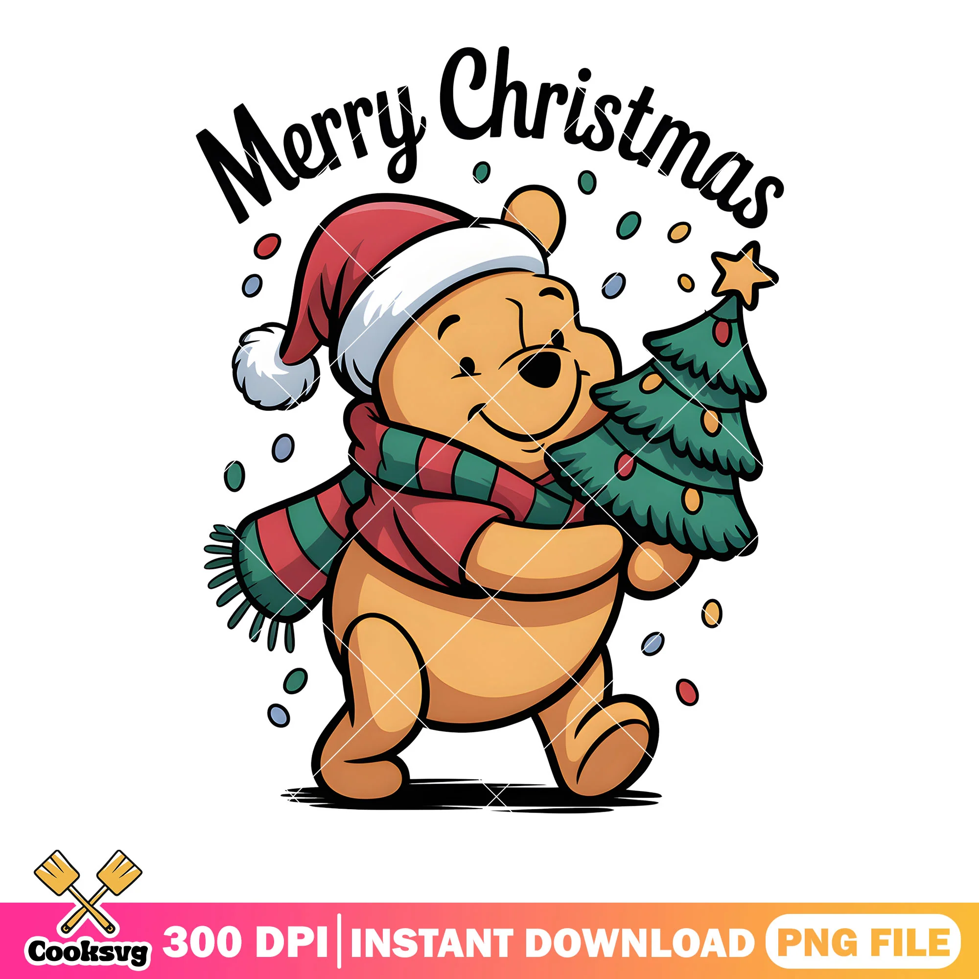 Merry pooh santa png, winnie the pooh png, merry christmas png