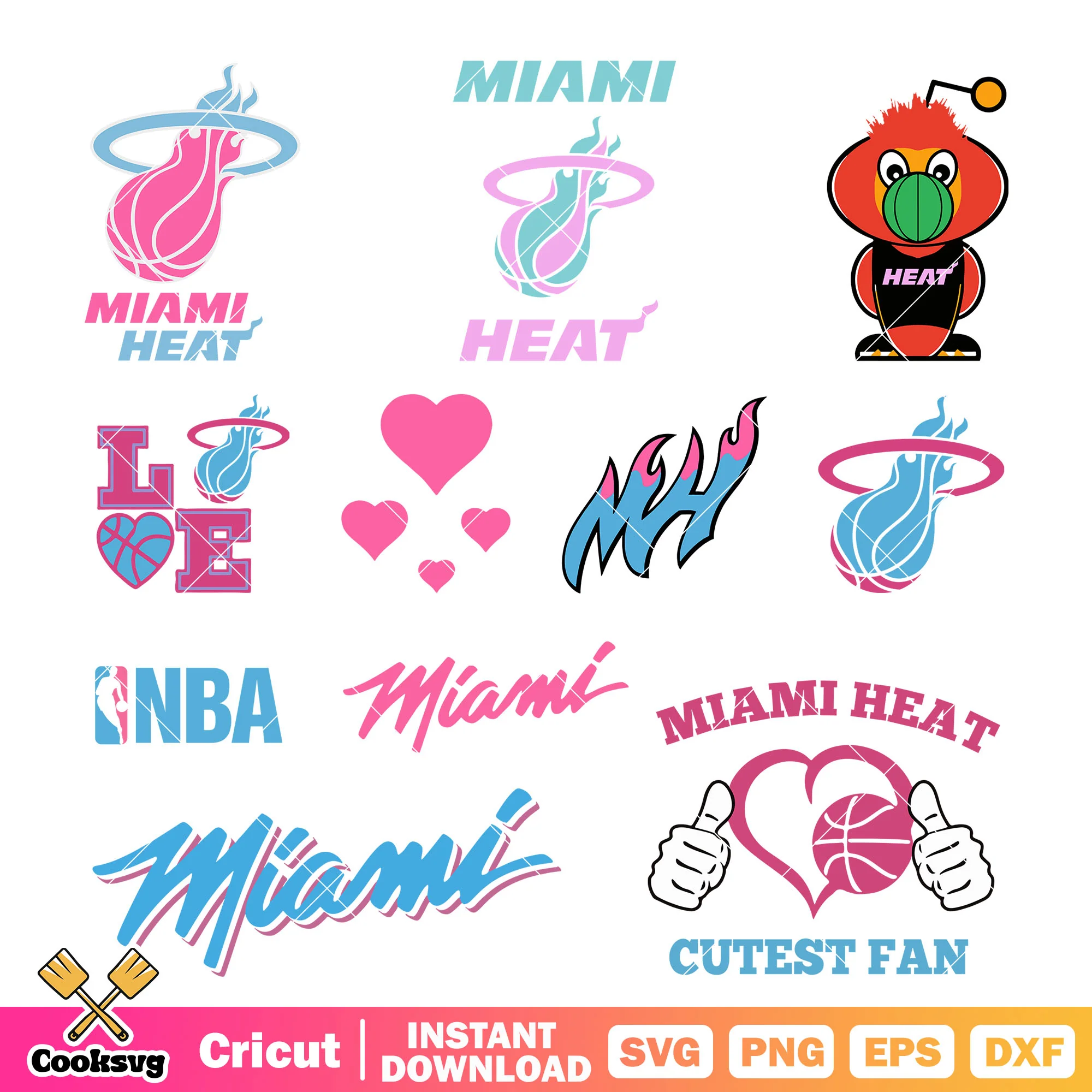 Miami heat logo design bundle svg, Miami heat svg, nba teams svg