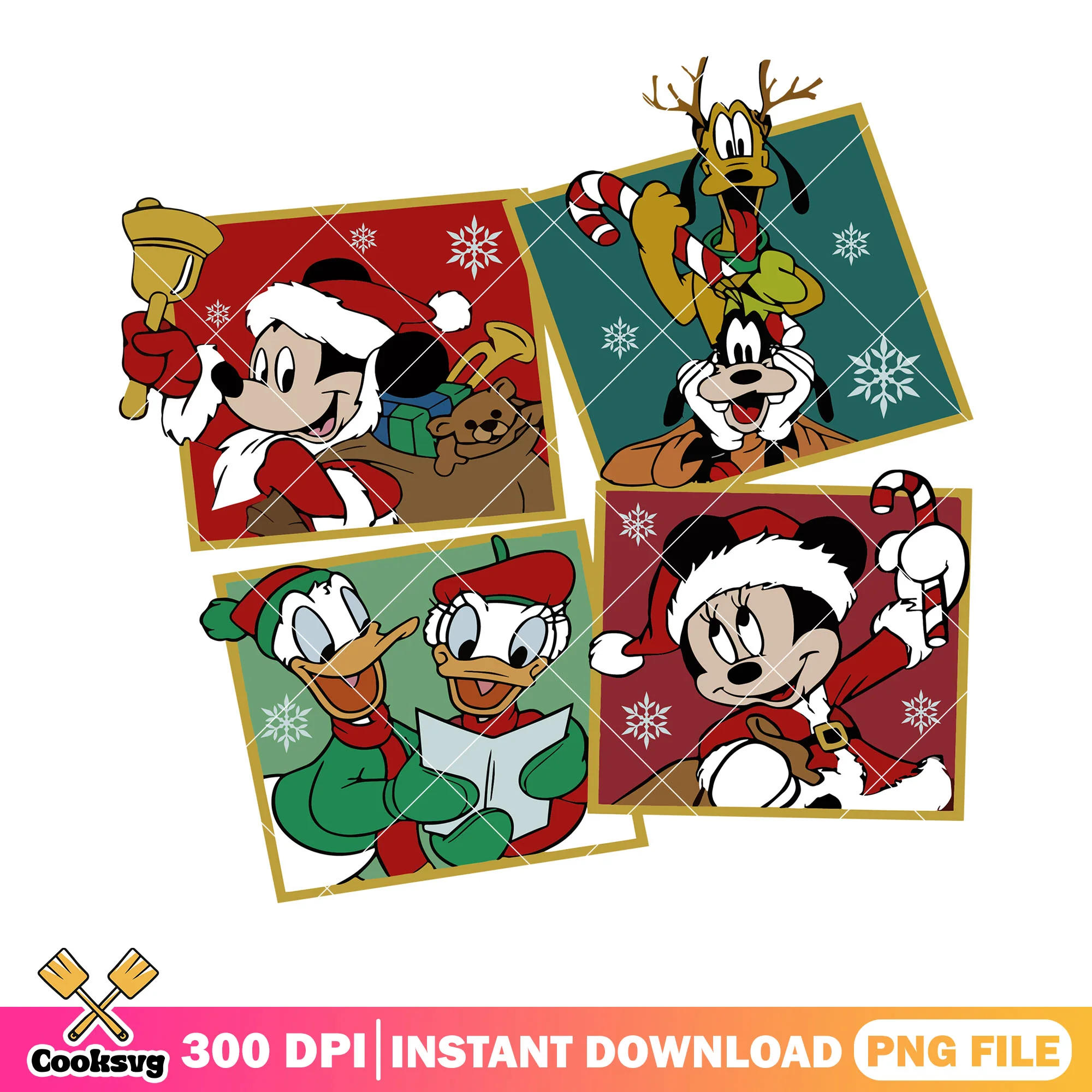 Mickey and friends christmas png, mickey mouse png, christmas png