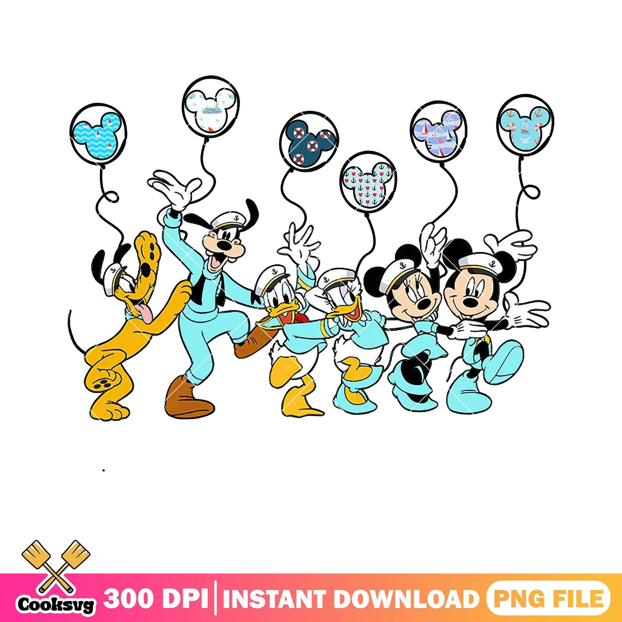 Mickey and friends sailor png, disney cruise png, disney trip png