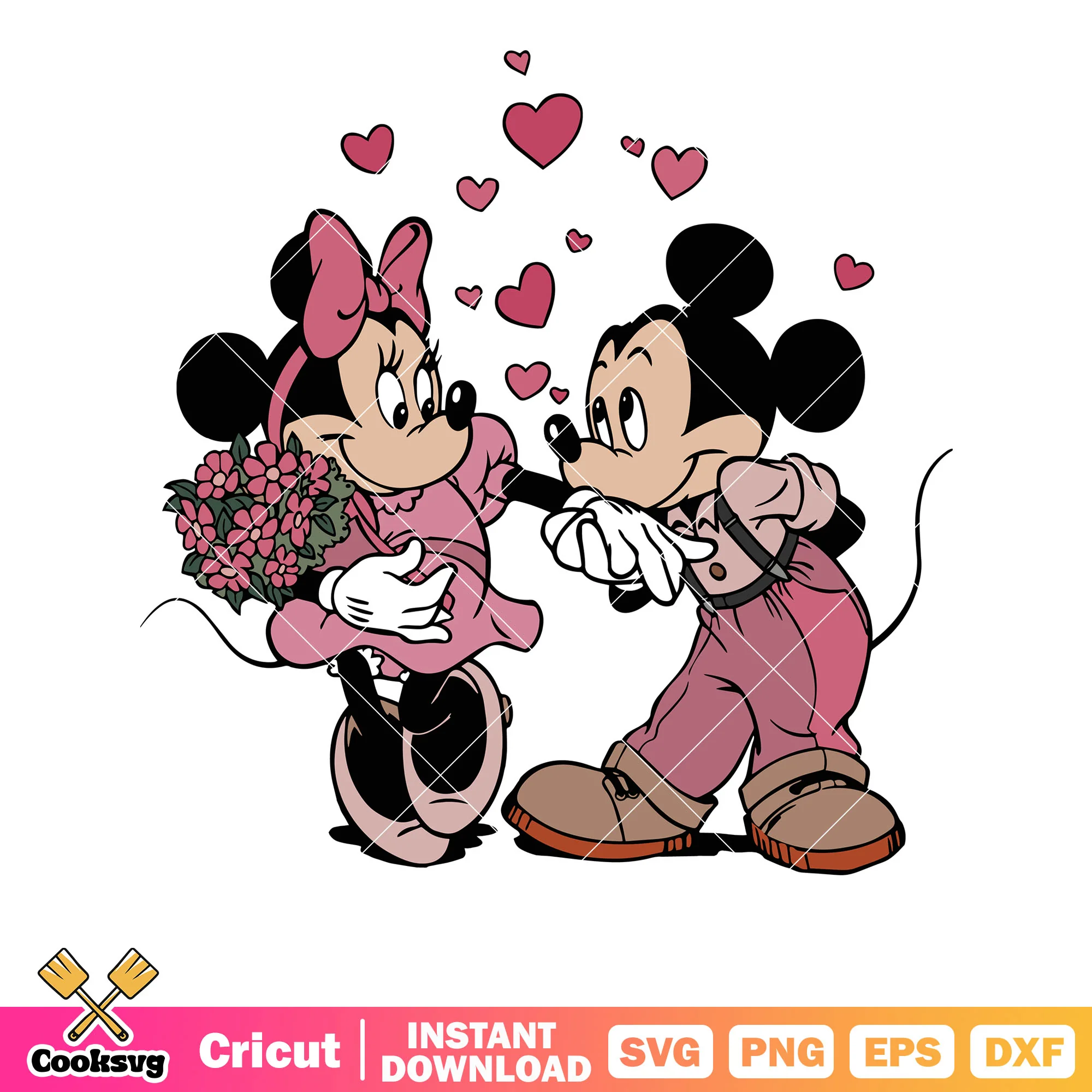 Mickey and minnie couple valentine svg, mickey valentine svg