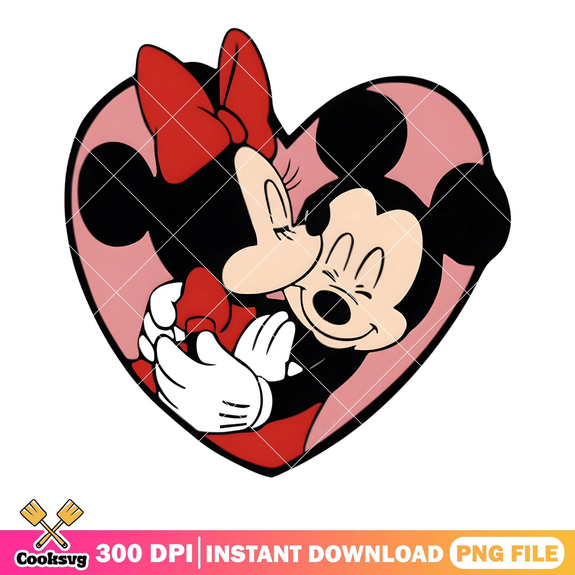 Mickey and minnie kiss valentines png, valentine day png, mickey mouse png