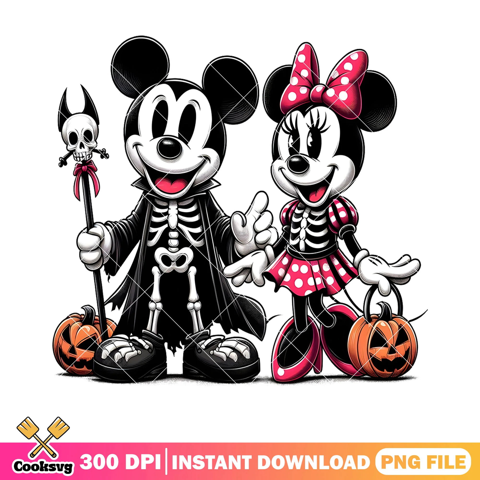 Mickey and minnie mouse png, halloween disney png, vampire costume png