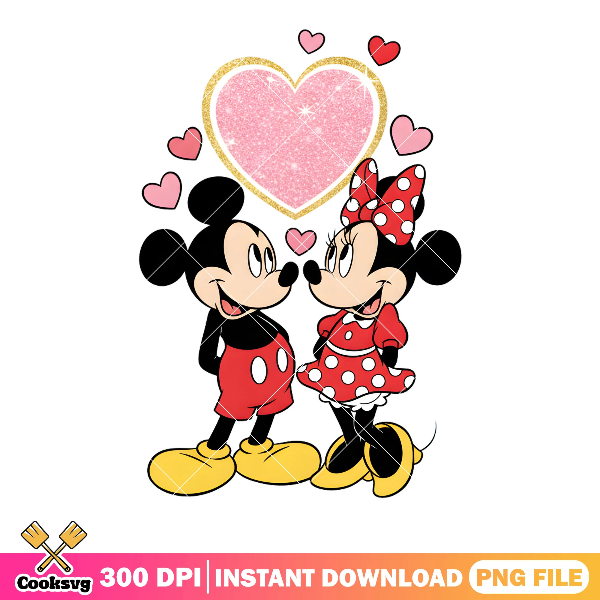 Mickey and minnie with love png, valentine vibes png, mickey minnie png