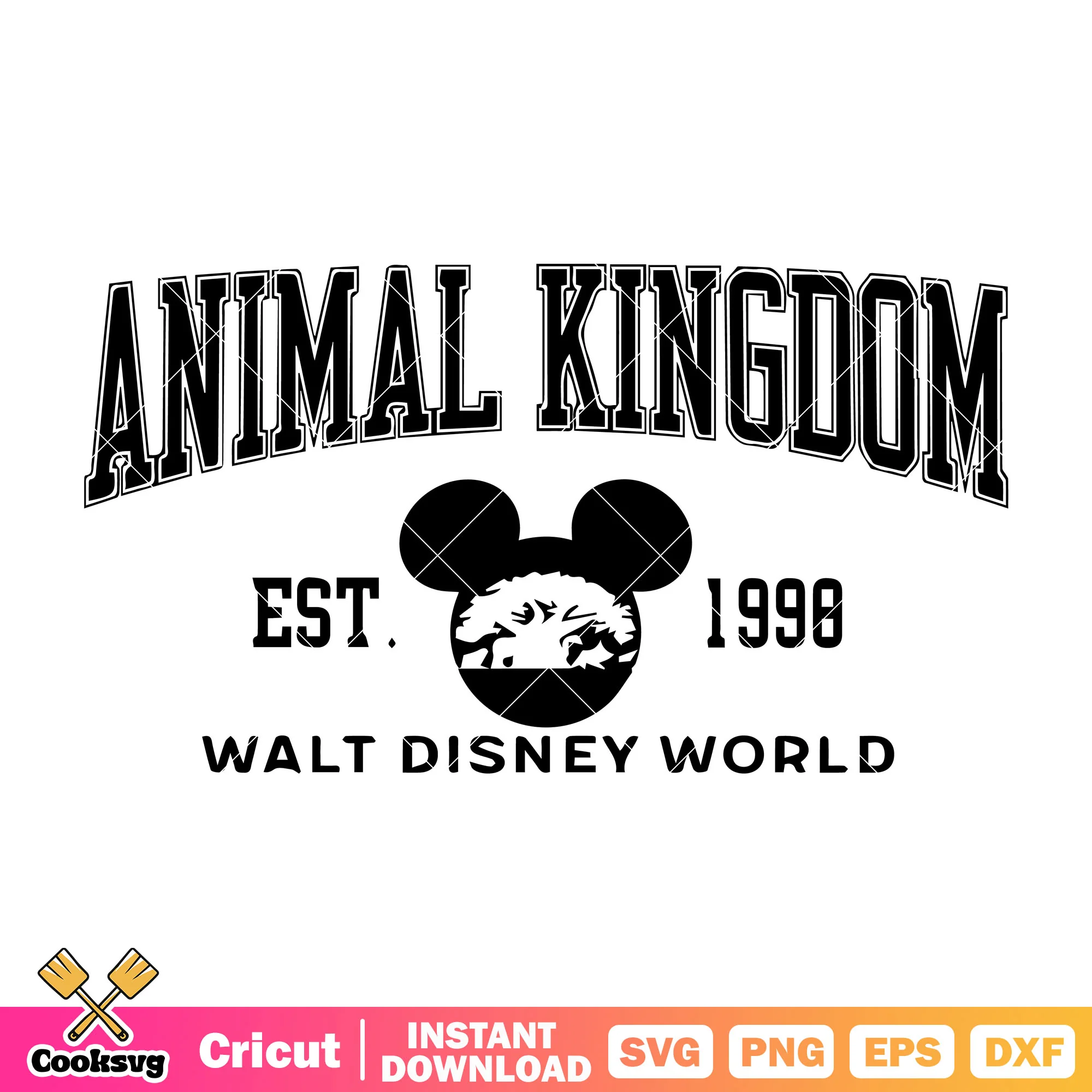 Mickey animal kingdom est 1998 svg, walt disney world svg