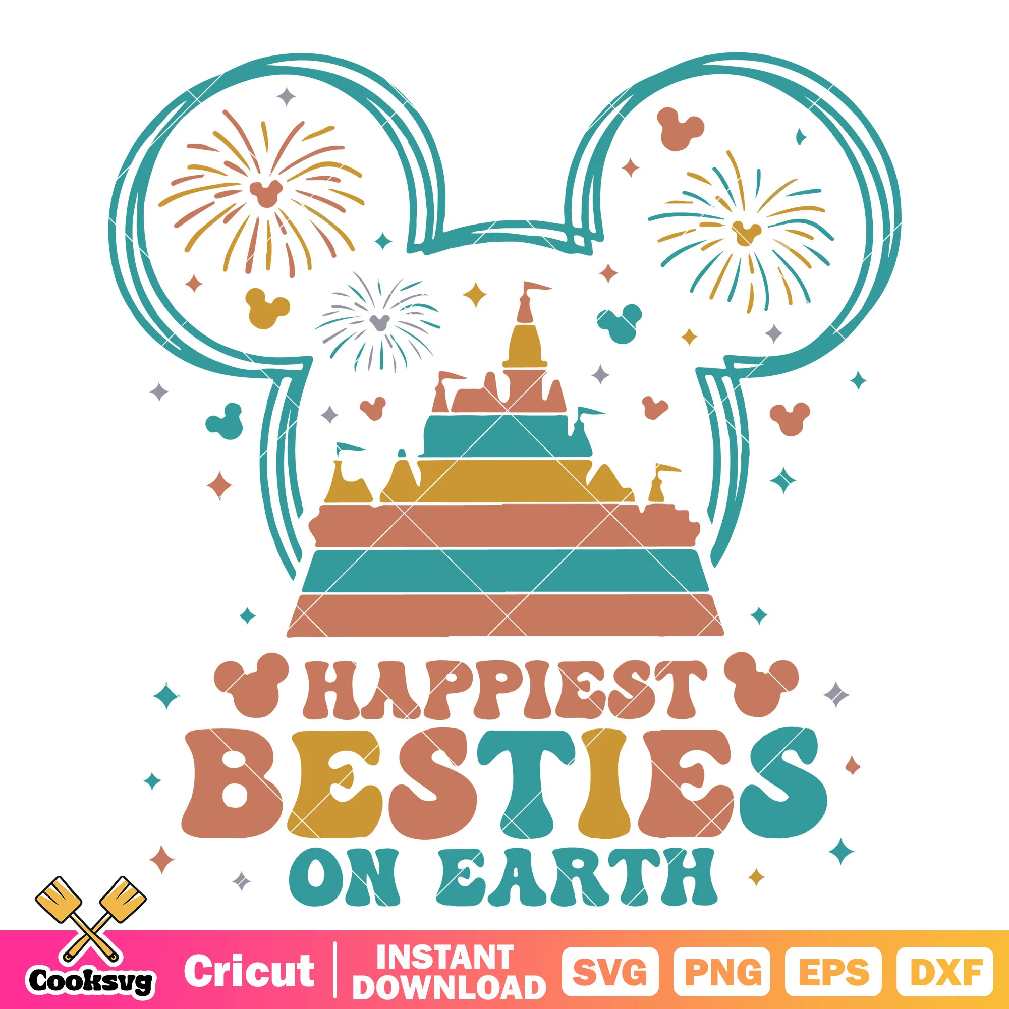 Mickey castle happiest bestie on earth svg, mickey castle svg
