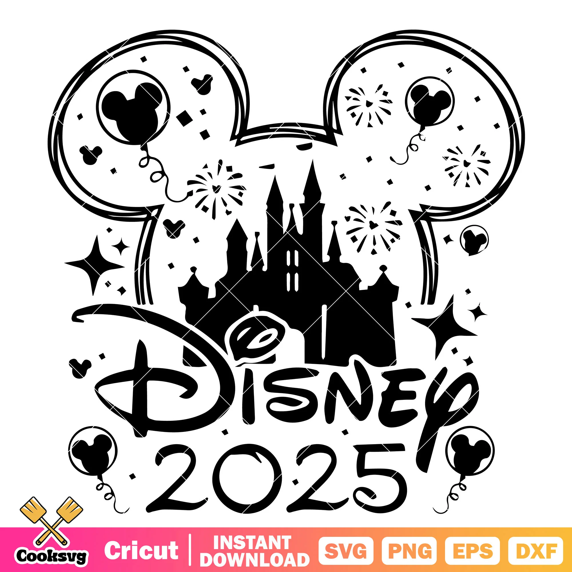 Mickey castle head disney 2025 svg, disney castle svg, mickey 2025 svg