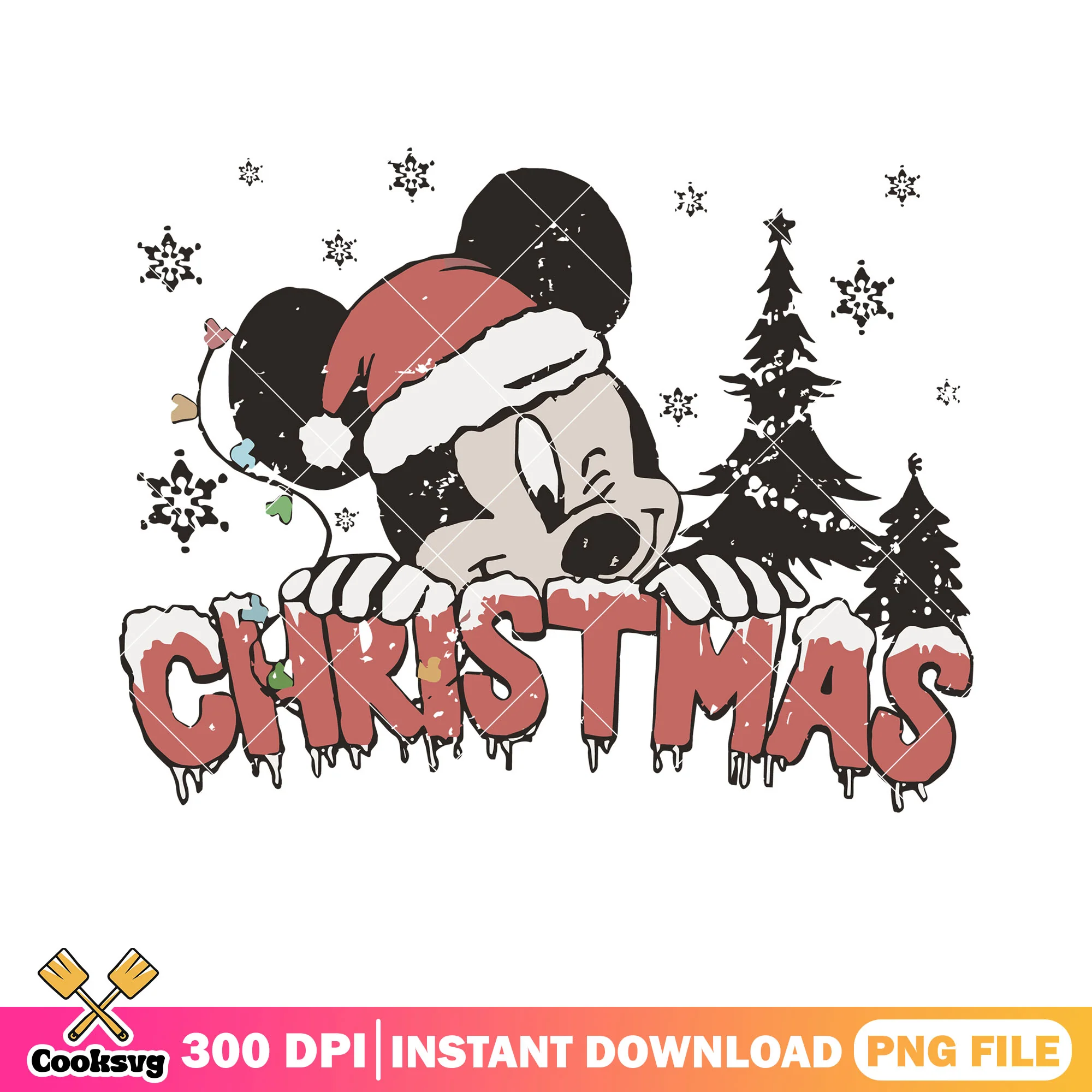 Mickey christmas png, mickey mouse png, christmas santa png