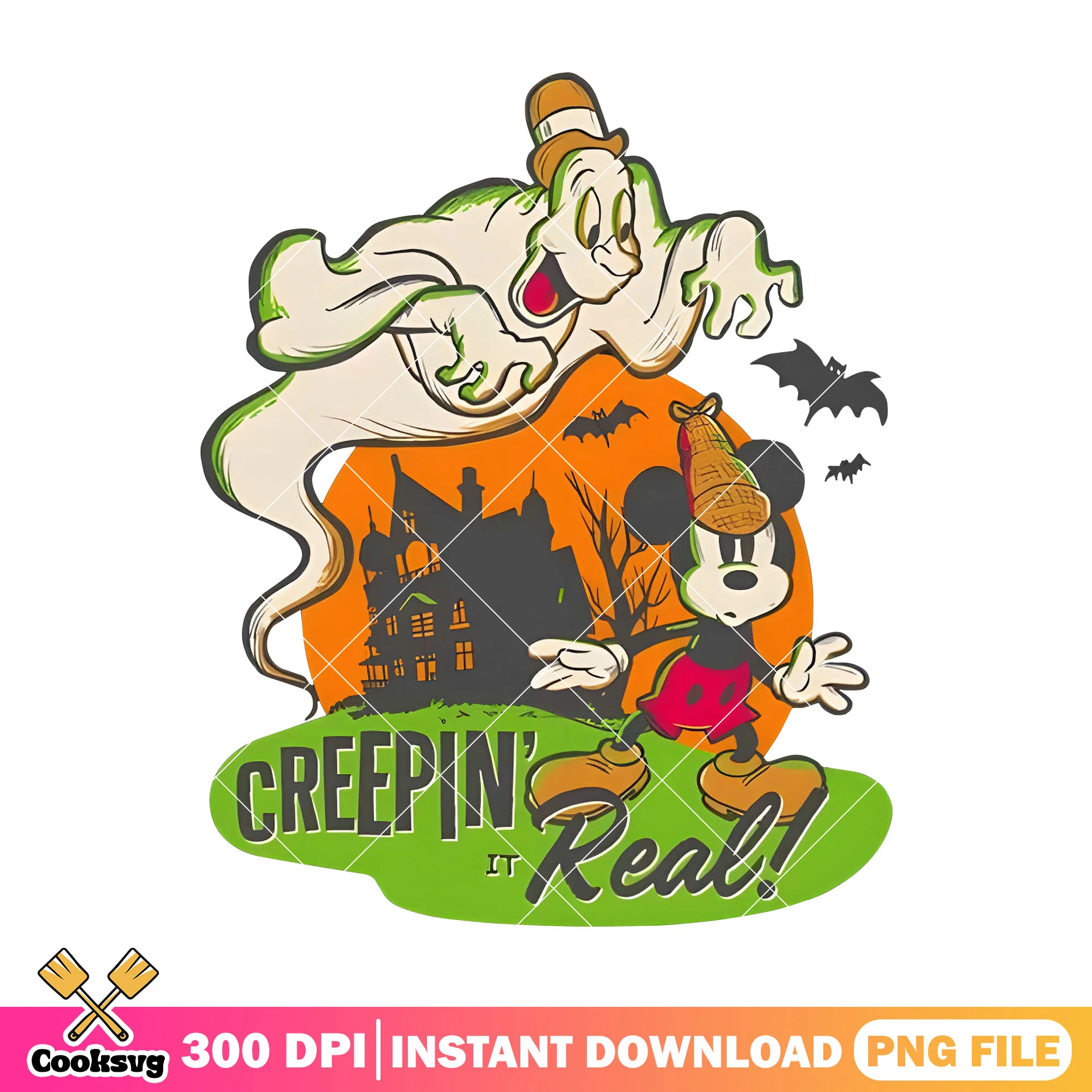 Mickey creepin real png, creepin it real png, mickey ghost png