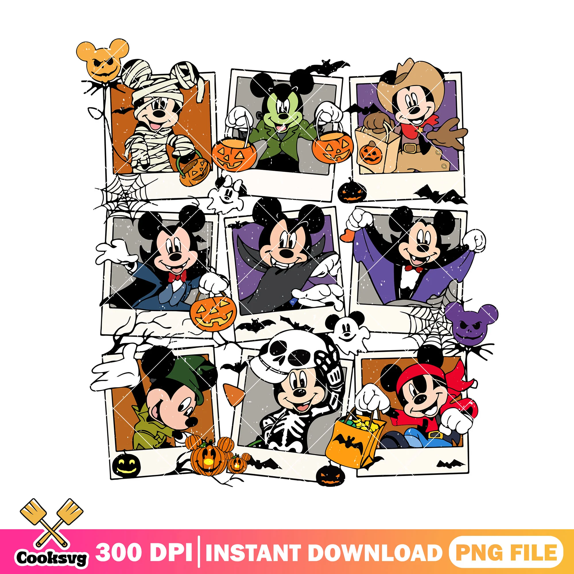 Mickey decor custome png, halloween custome png, disney character png
