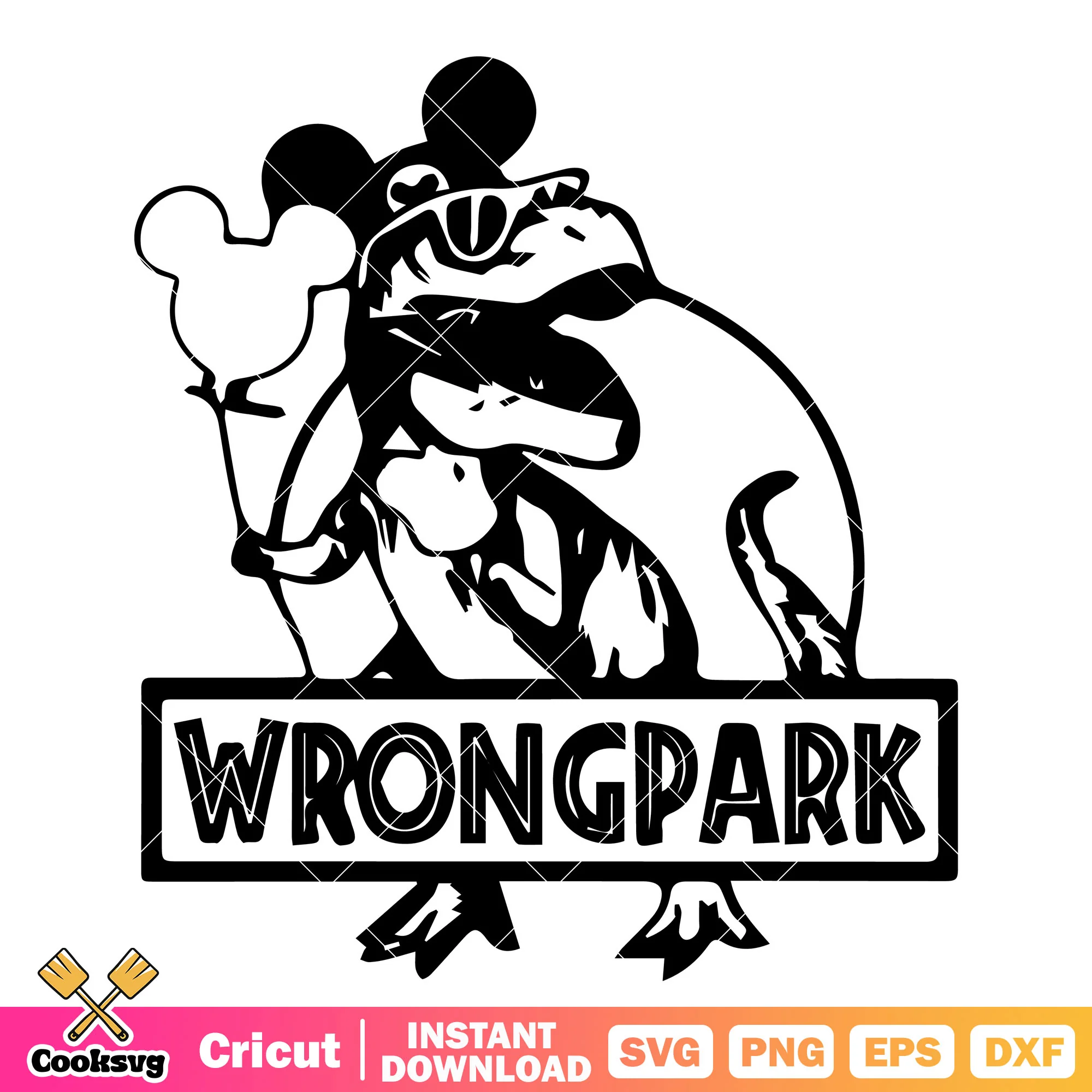 Mickey ears dinosaur wrongpark svg, disney dinosaur svg, mickey ears svg