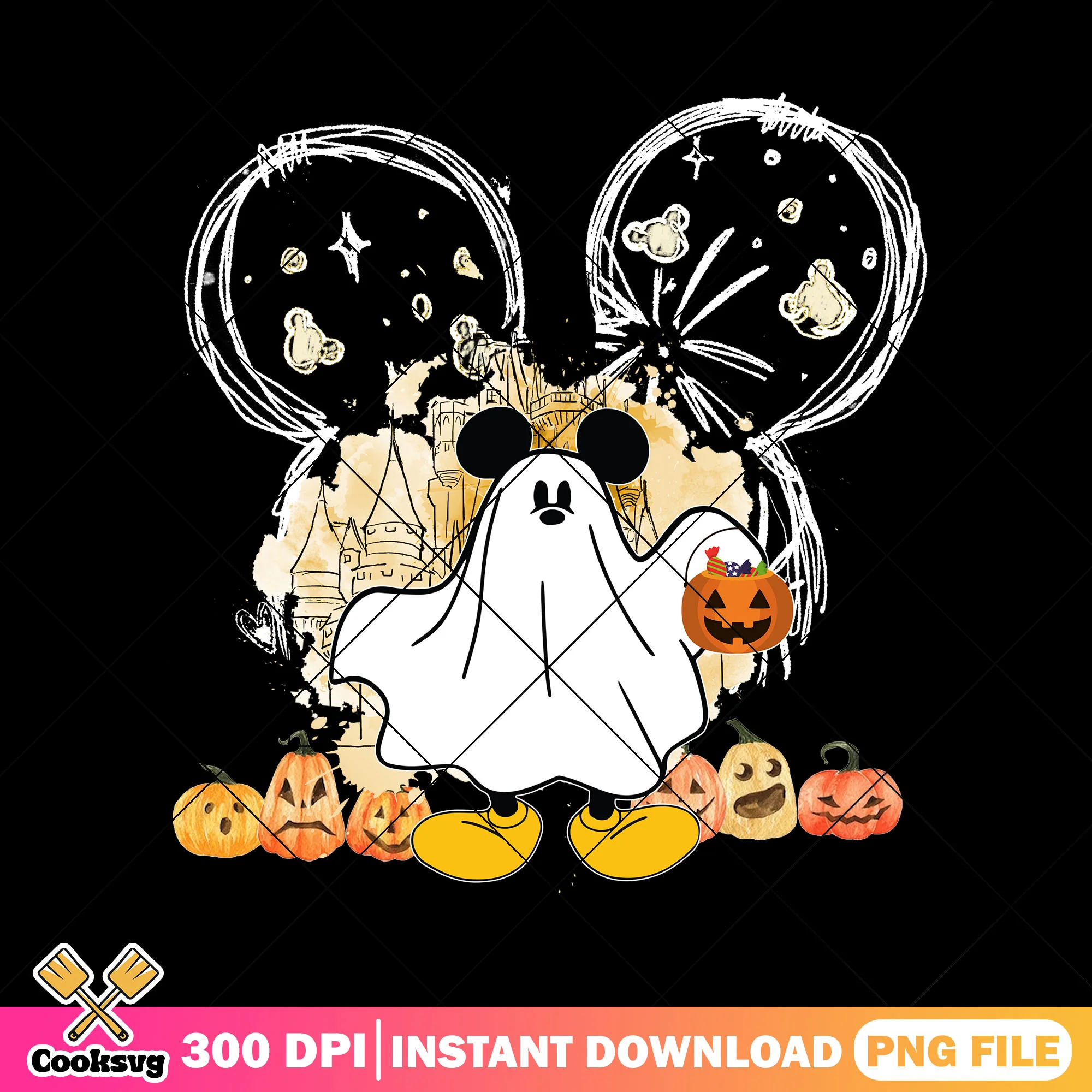 Mickey ghost cos png, halloween ghost png, disney land png