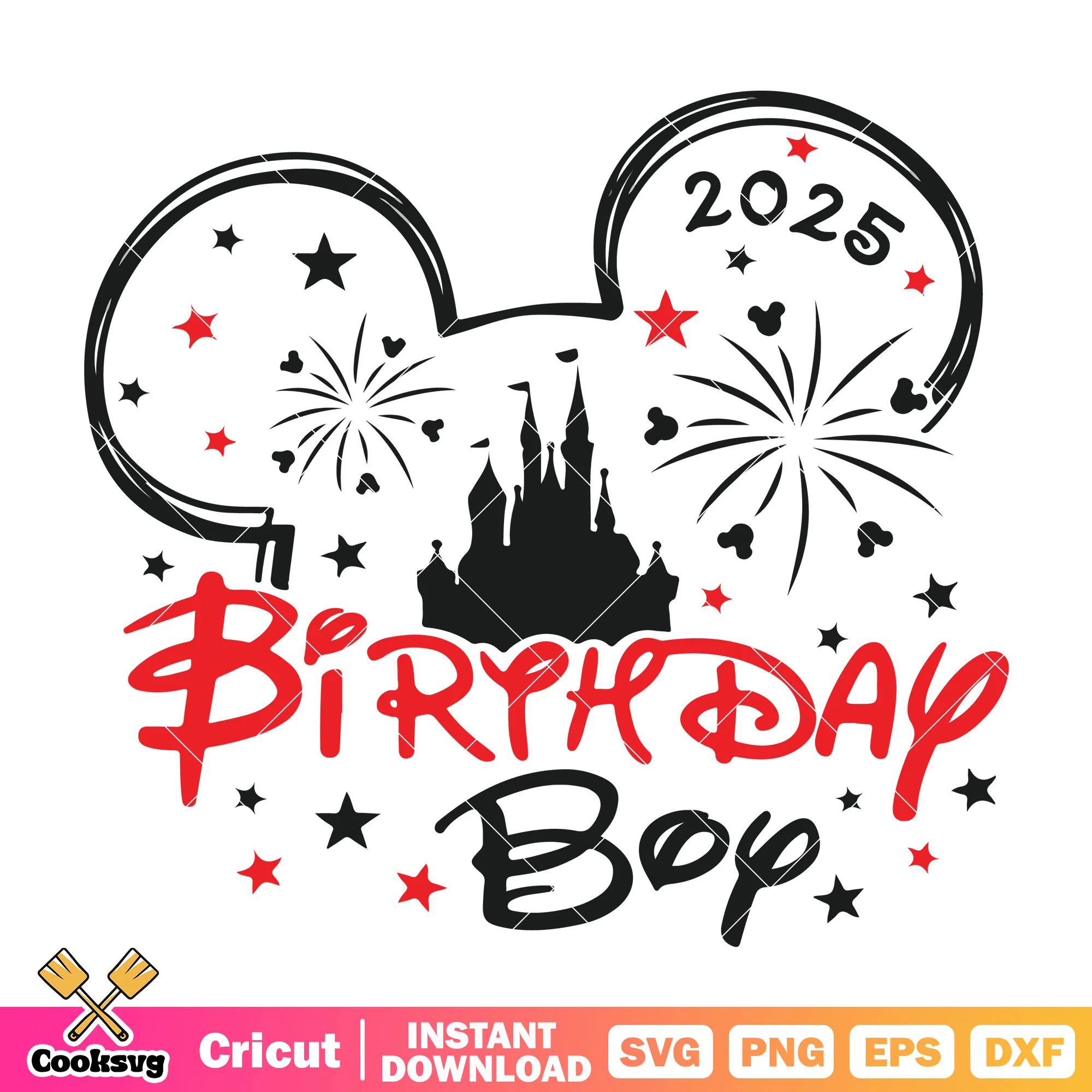 Mickey head birthday boy 2025 svg, mickey mouse birthday svg