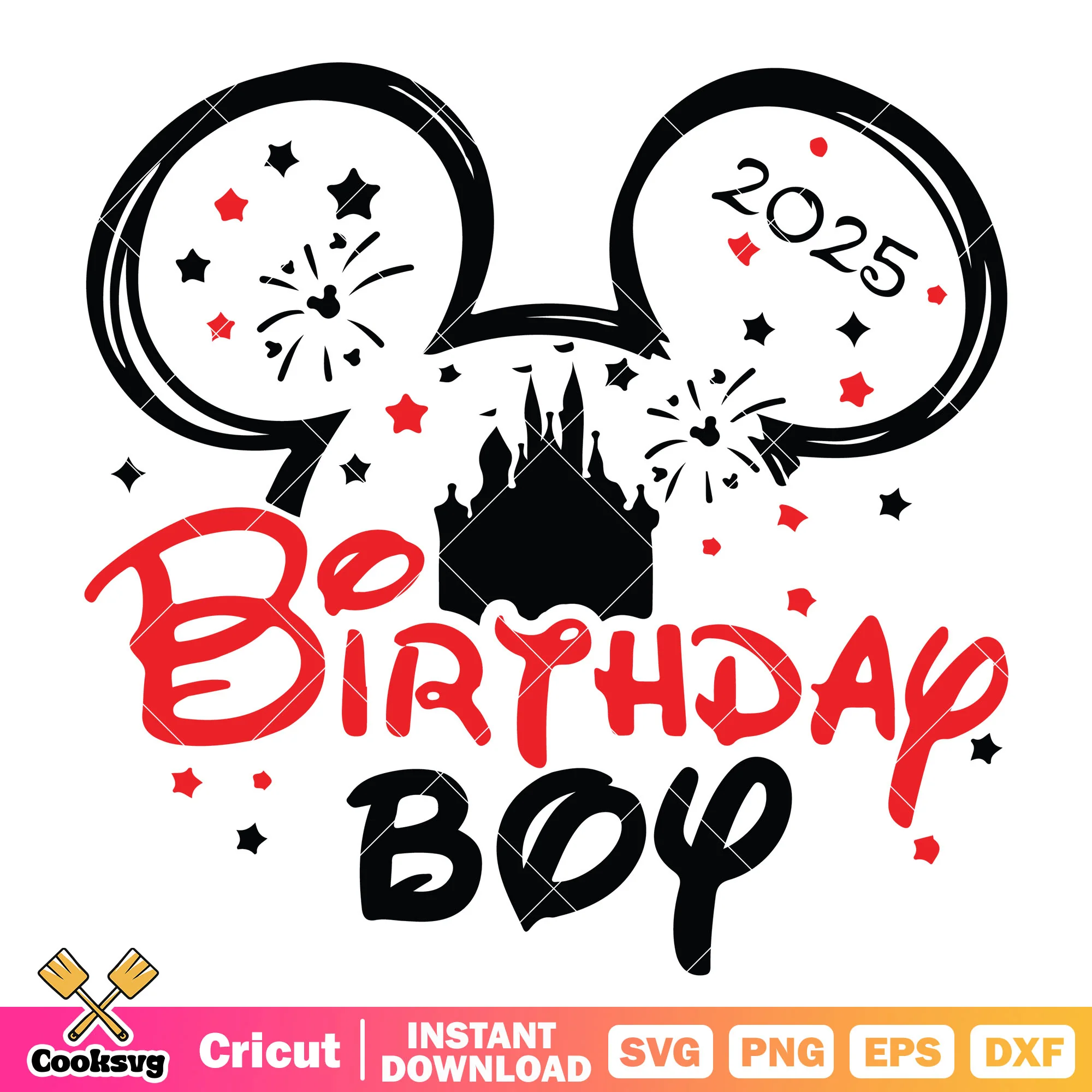 Mickey head birthday boy 2025 svg, mickey head svg, birthday boy svg