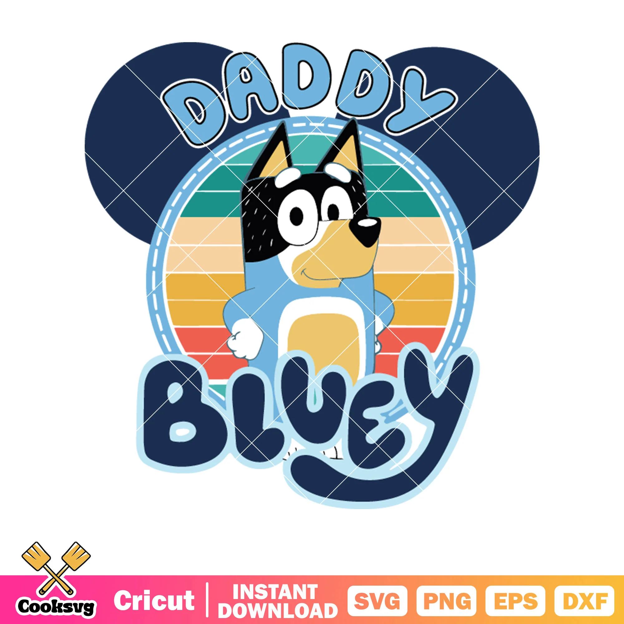 Mickey head daddy bluey svg, mickey mouse head svg, bluey dad svg