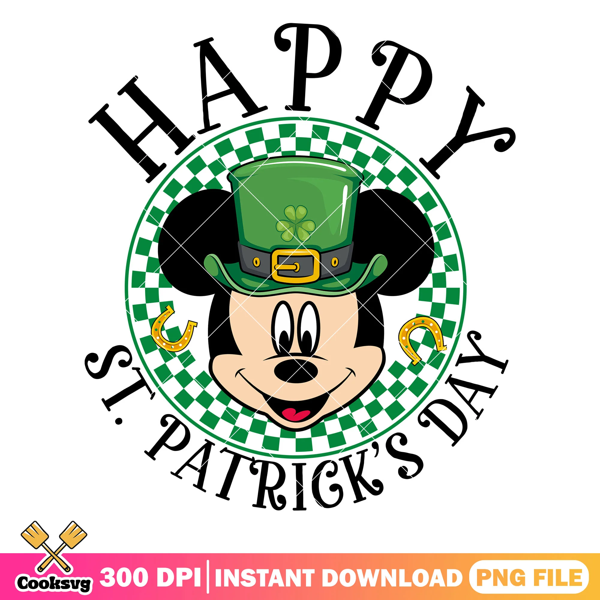 Mickey head happy st patrick day png, happy st patrick day png