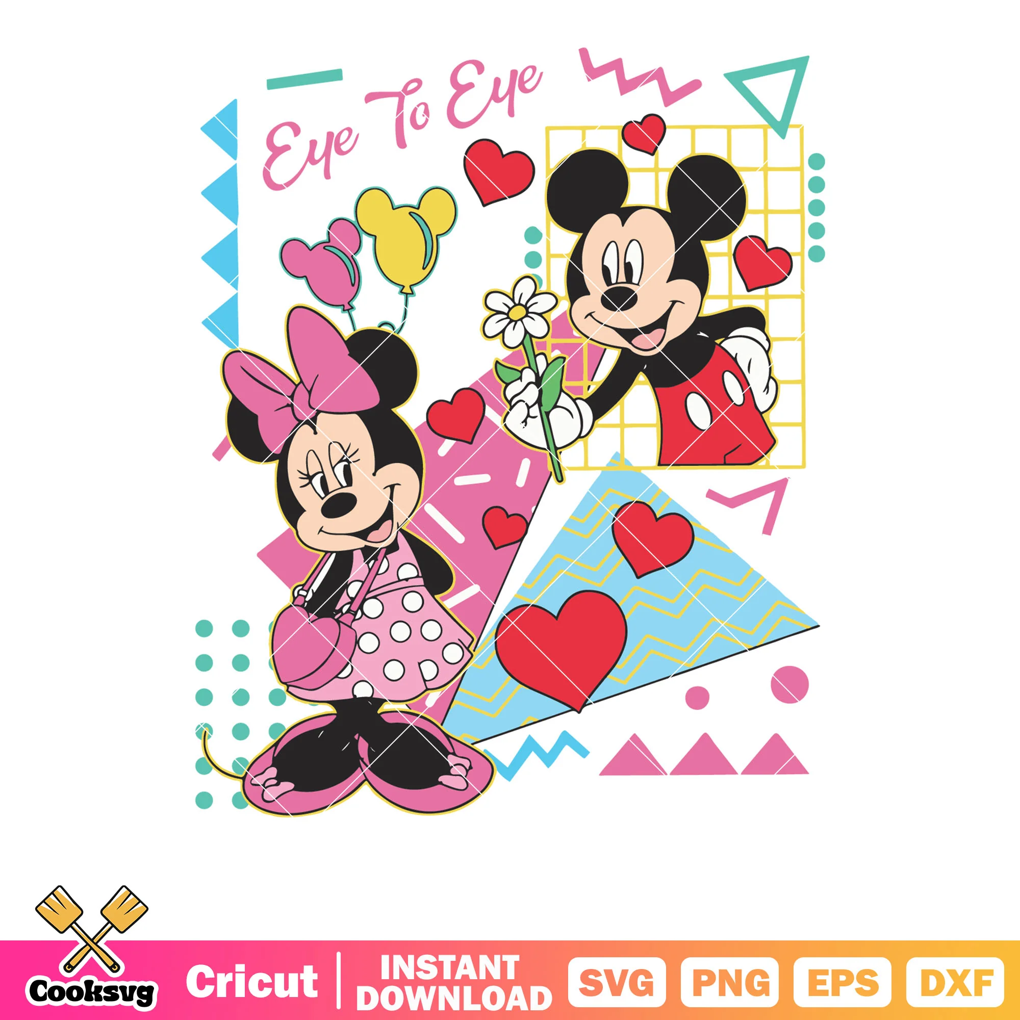 Mickey minnie eye to eye svg, mickey valentine svg, eye to an eye svg