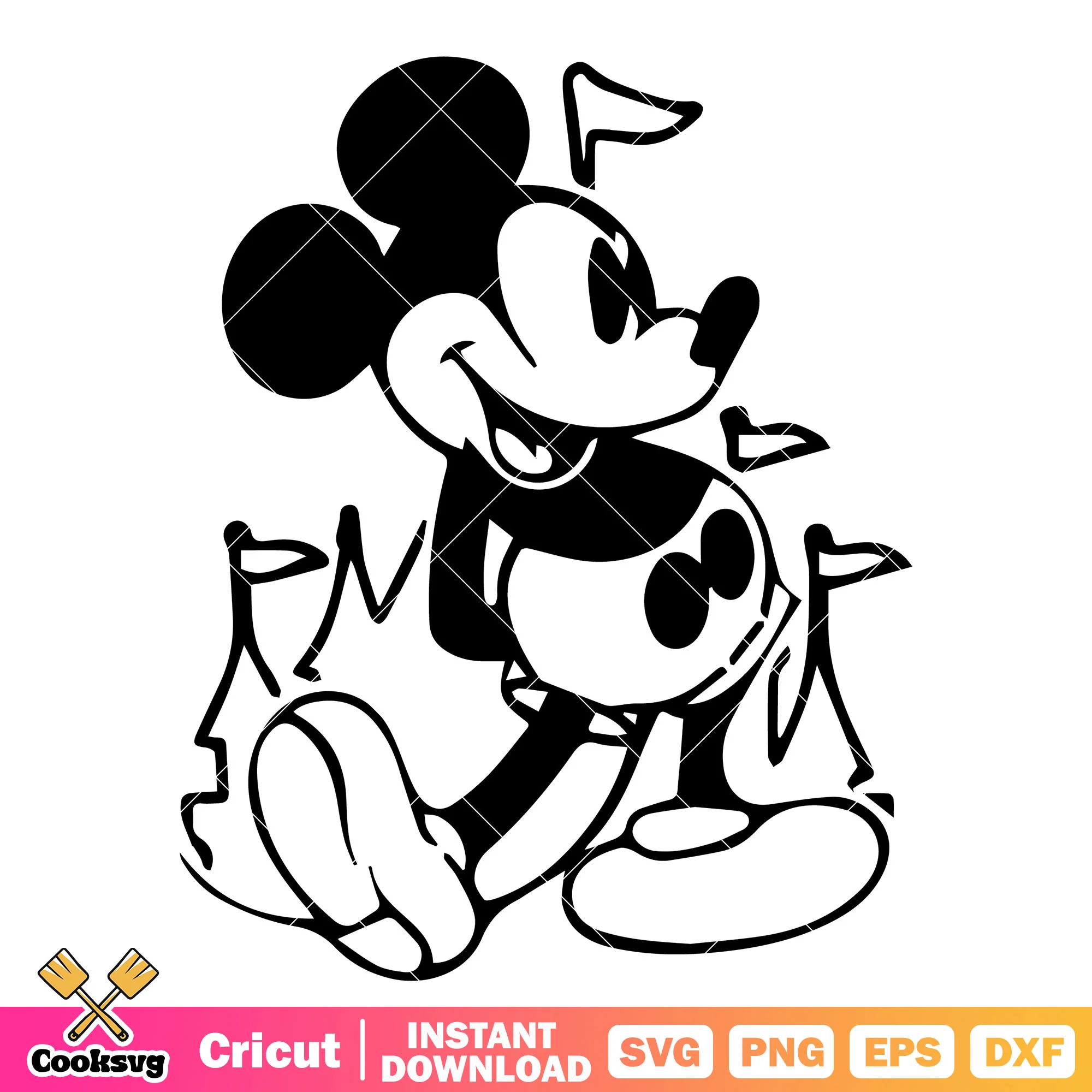 Mickey mouse black white svg file, mickey mouse svg, disney mickey svg