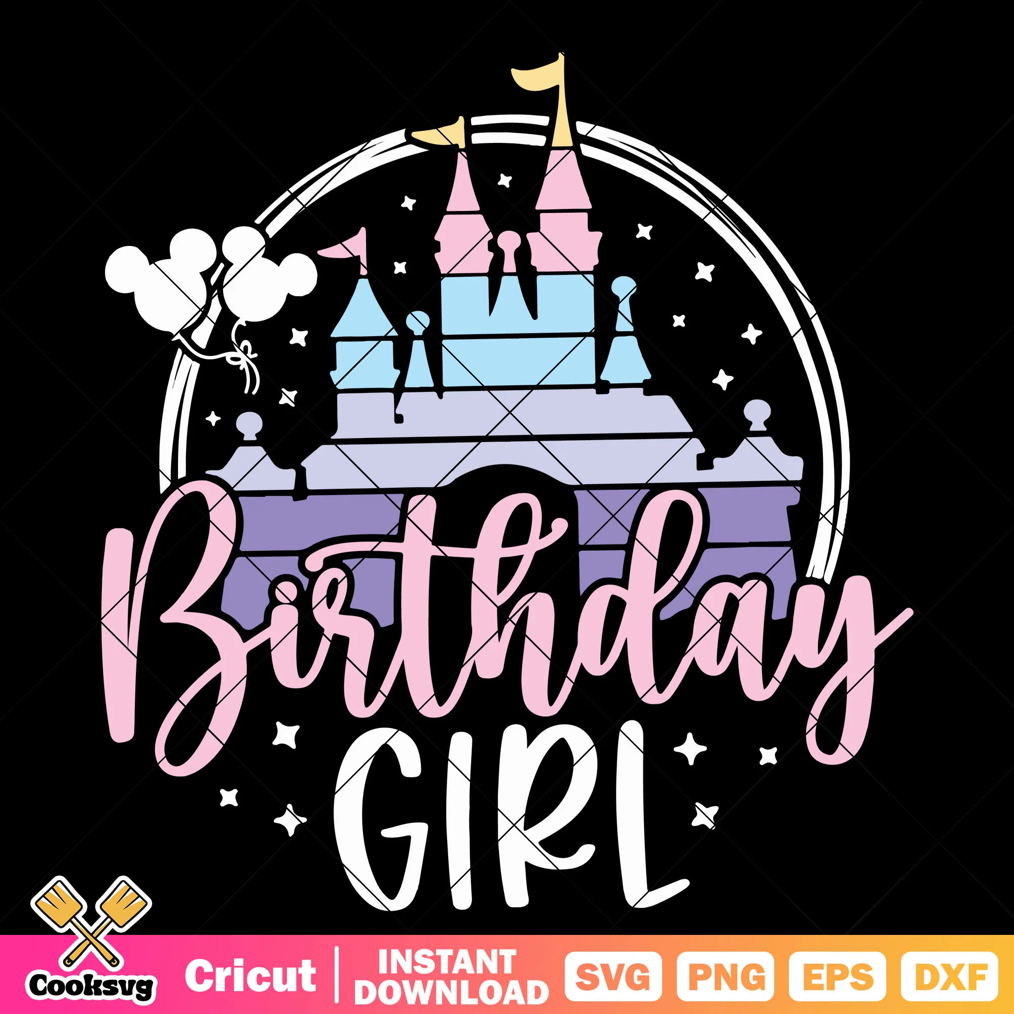 Mickey mouse castle birthday girl svg, birthday girl svg, mickey birthday svg