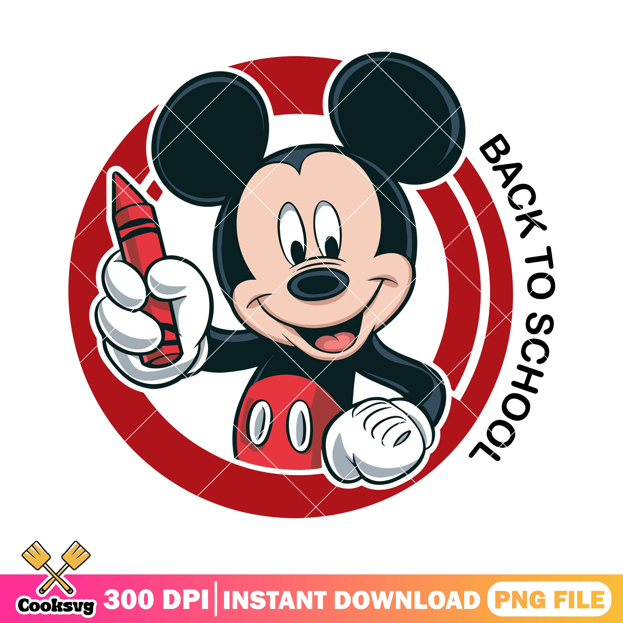 Mickey mouse design file png, welcome back to school png, cute mickey png