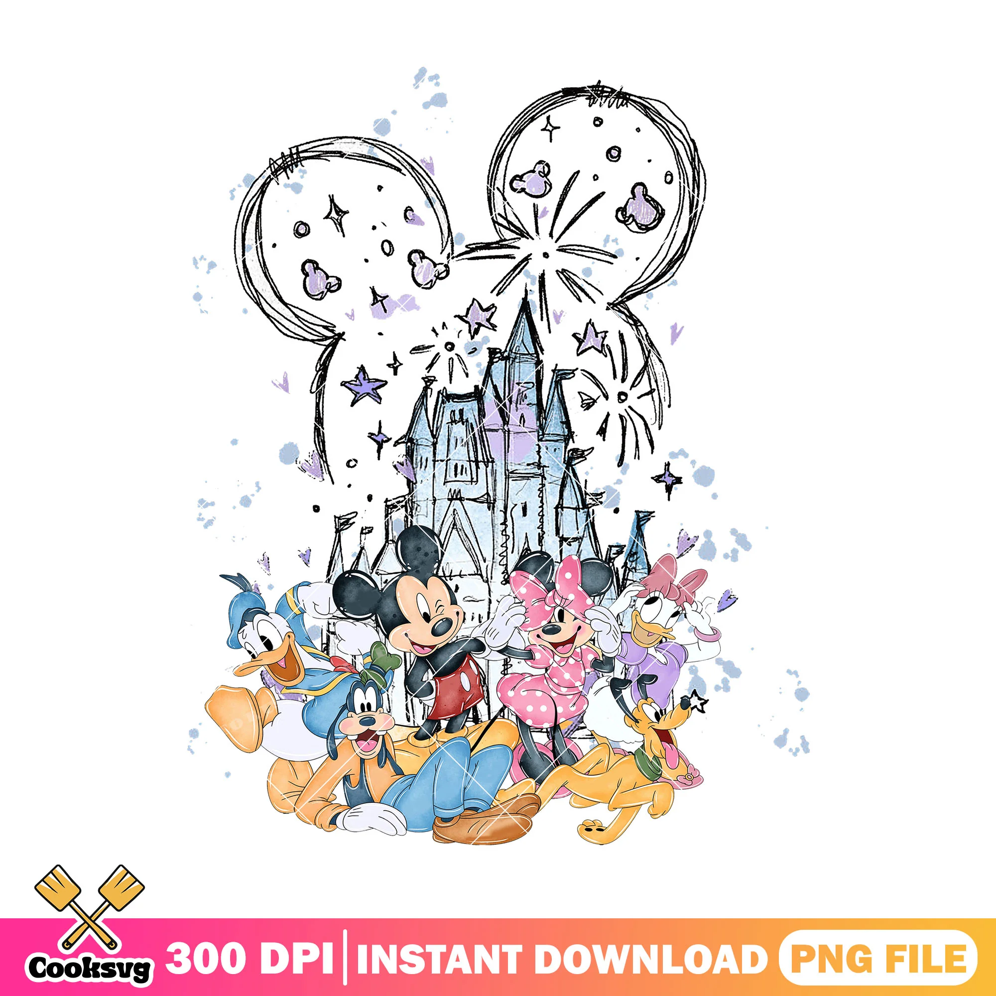 Mickey mouse disney design png, disney characters png, disney plus png