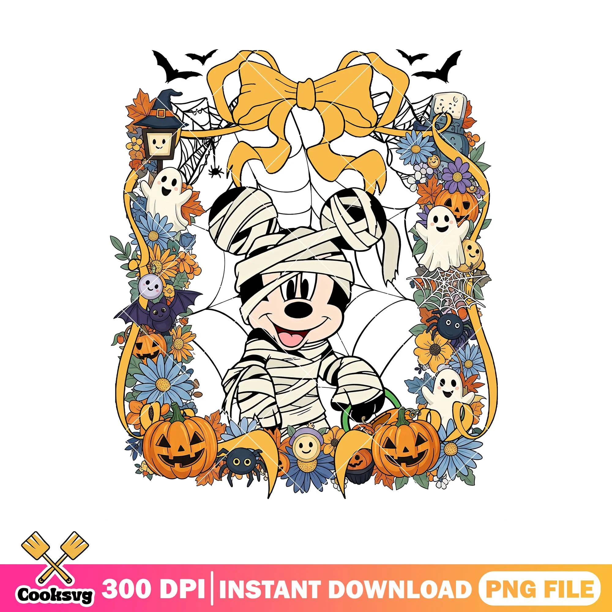 Mickey mummy halloween png, horror mickey png, halloween idea png