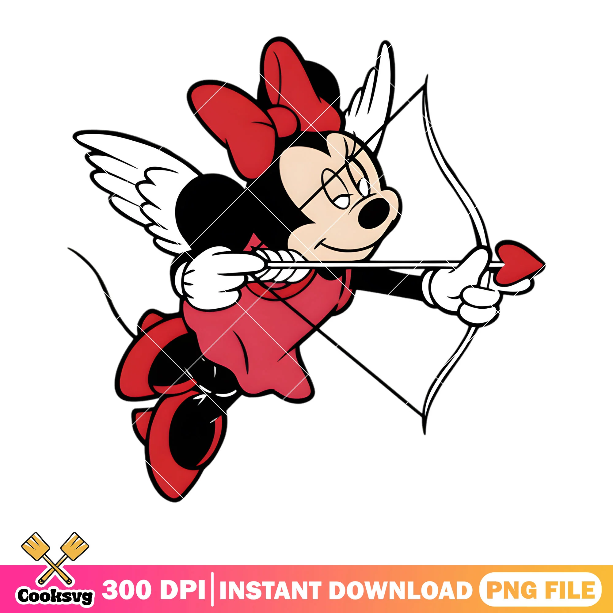 Minnie cupid love valentine png, valentine vibes png, minnie mouse png