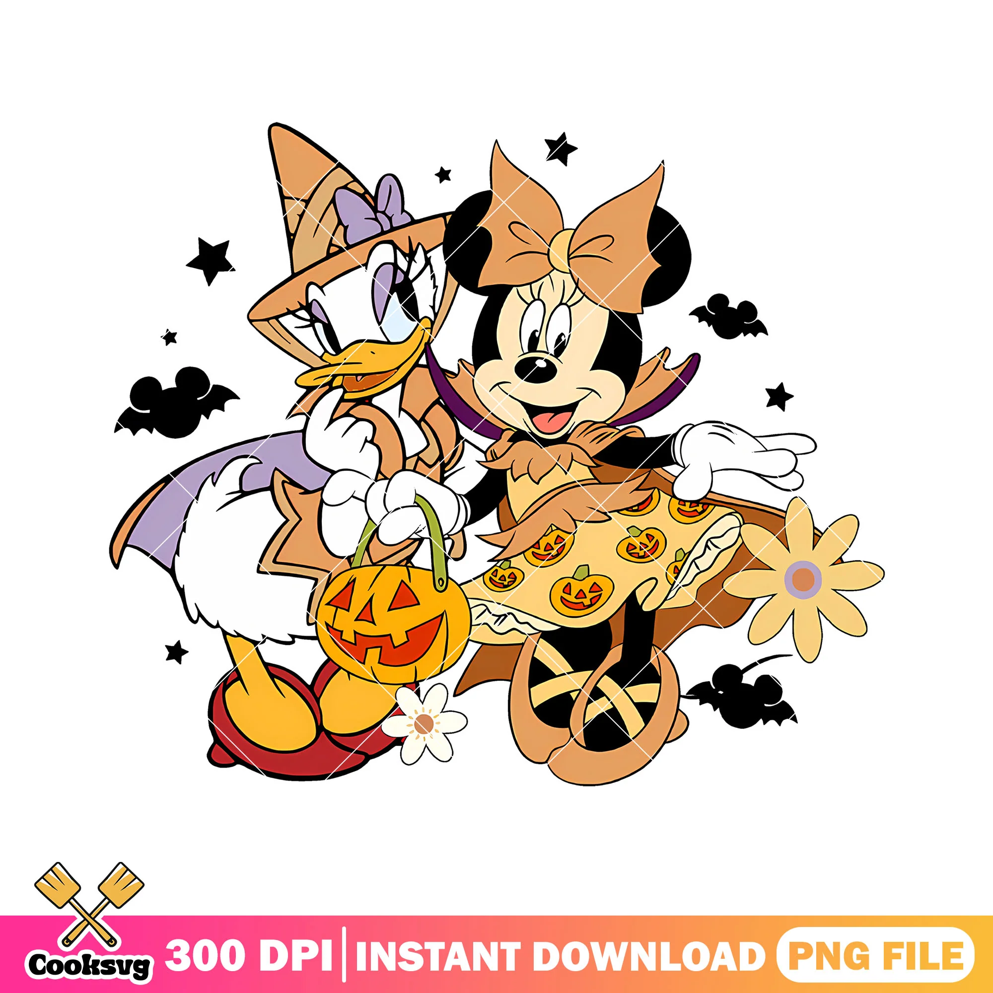 Minnie daisy pumpkin png, minnie daisy png, minnie halloween png