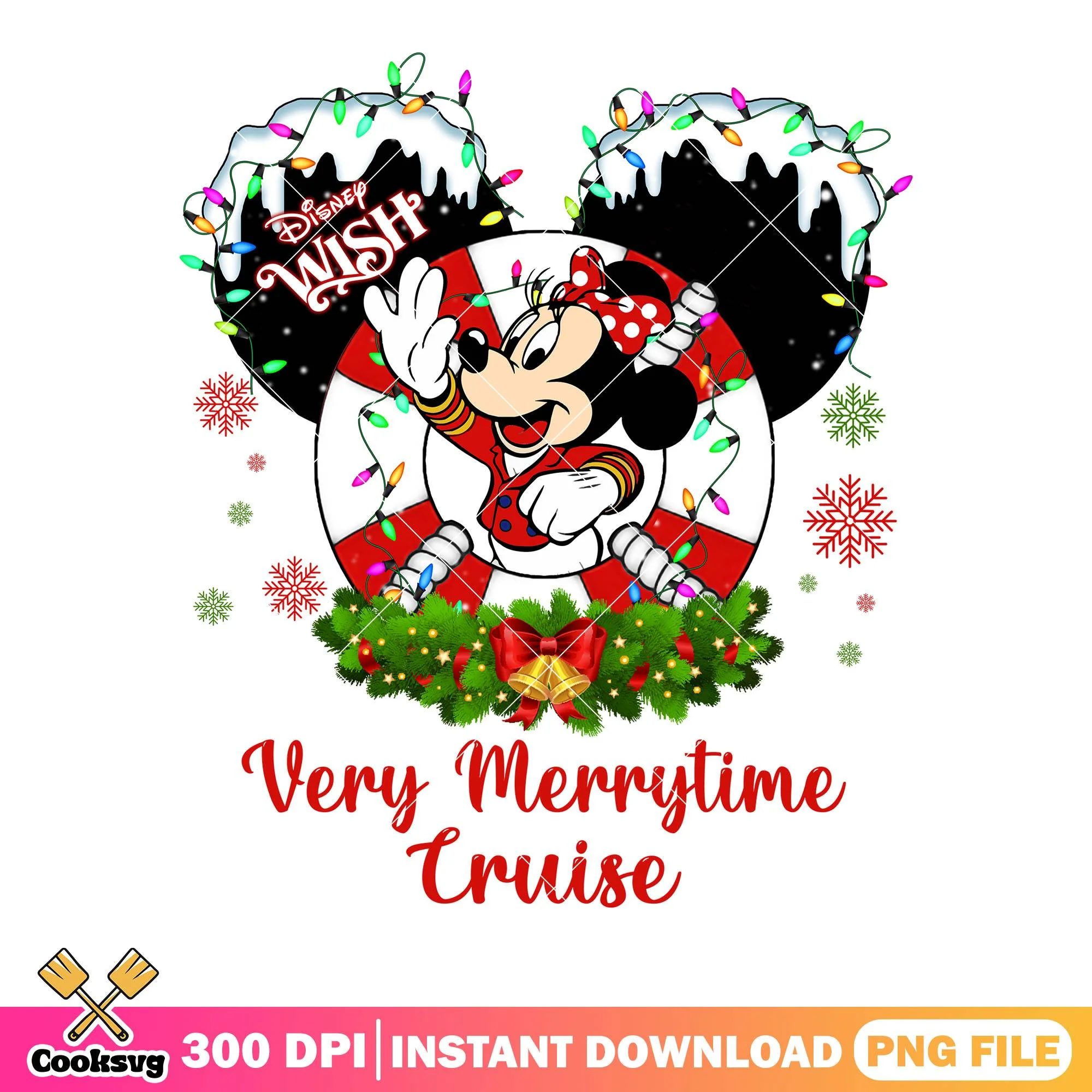 Minnie lifebuoy jingle xmas png, disney travel png, minnie mouse png