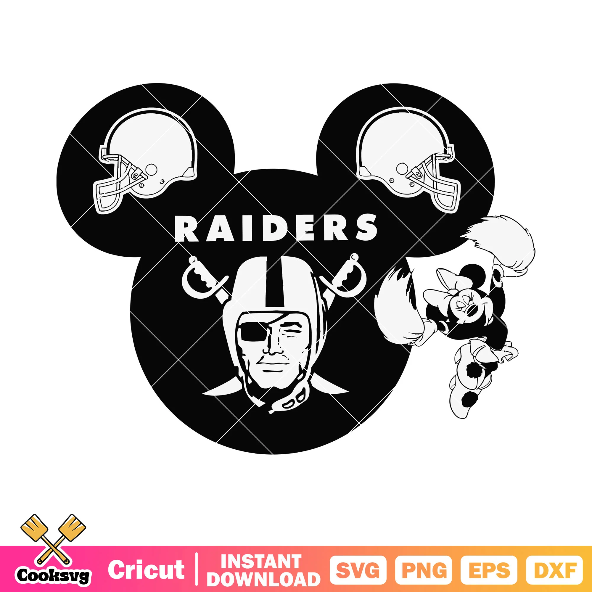 Minnie love raiders svg, las vegas raiders svg, nfl helmets svg
