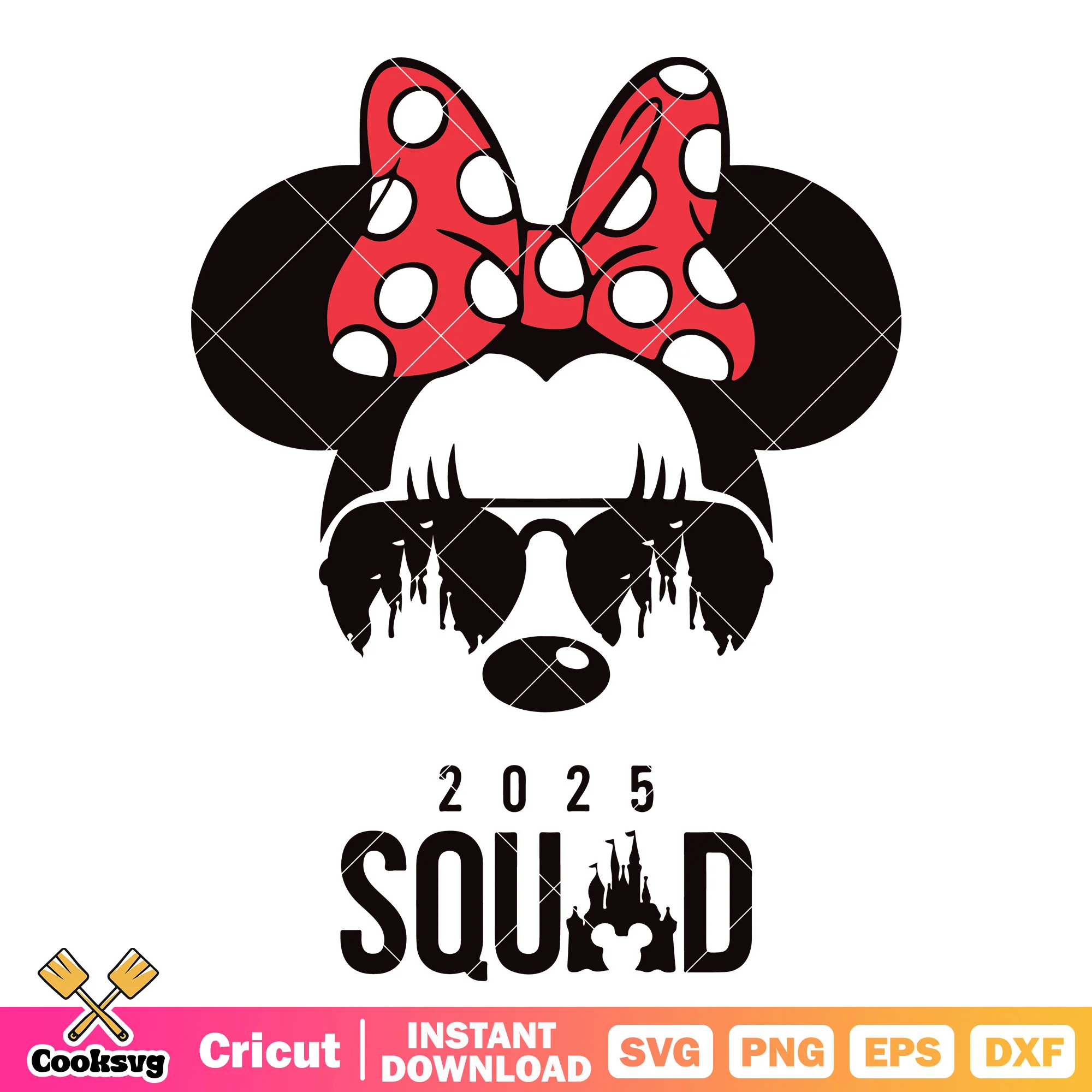 Minnie mouse head 2025 squad svg, minnie head svg, disney squad svg